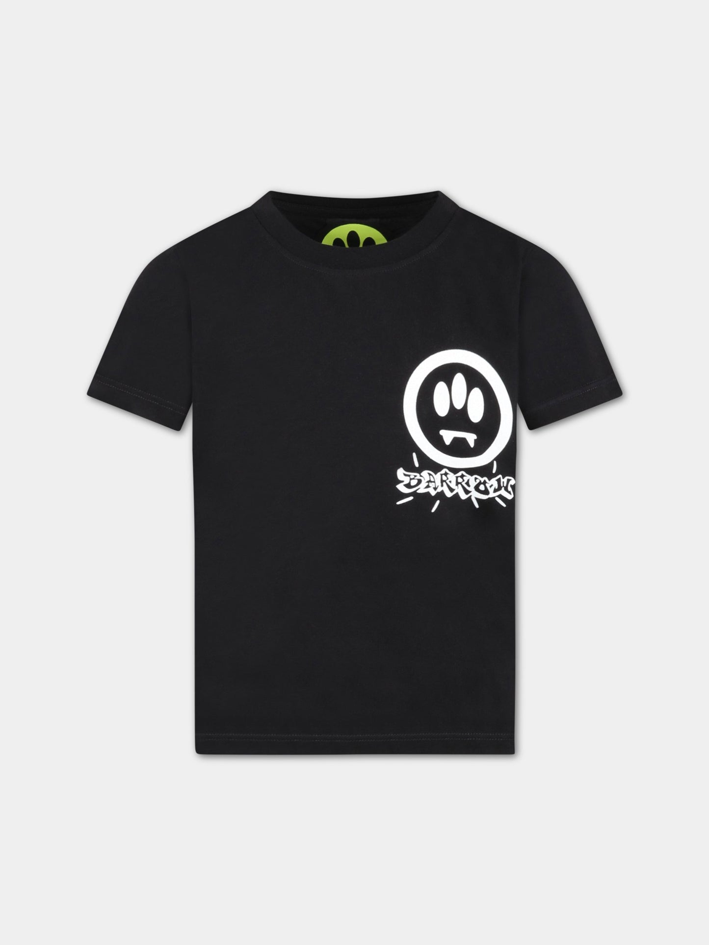 T-shirt nera per bambino con smile e palme,Barrow,033097 110