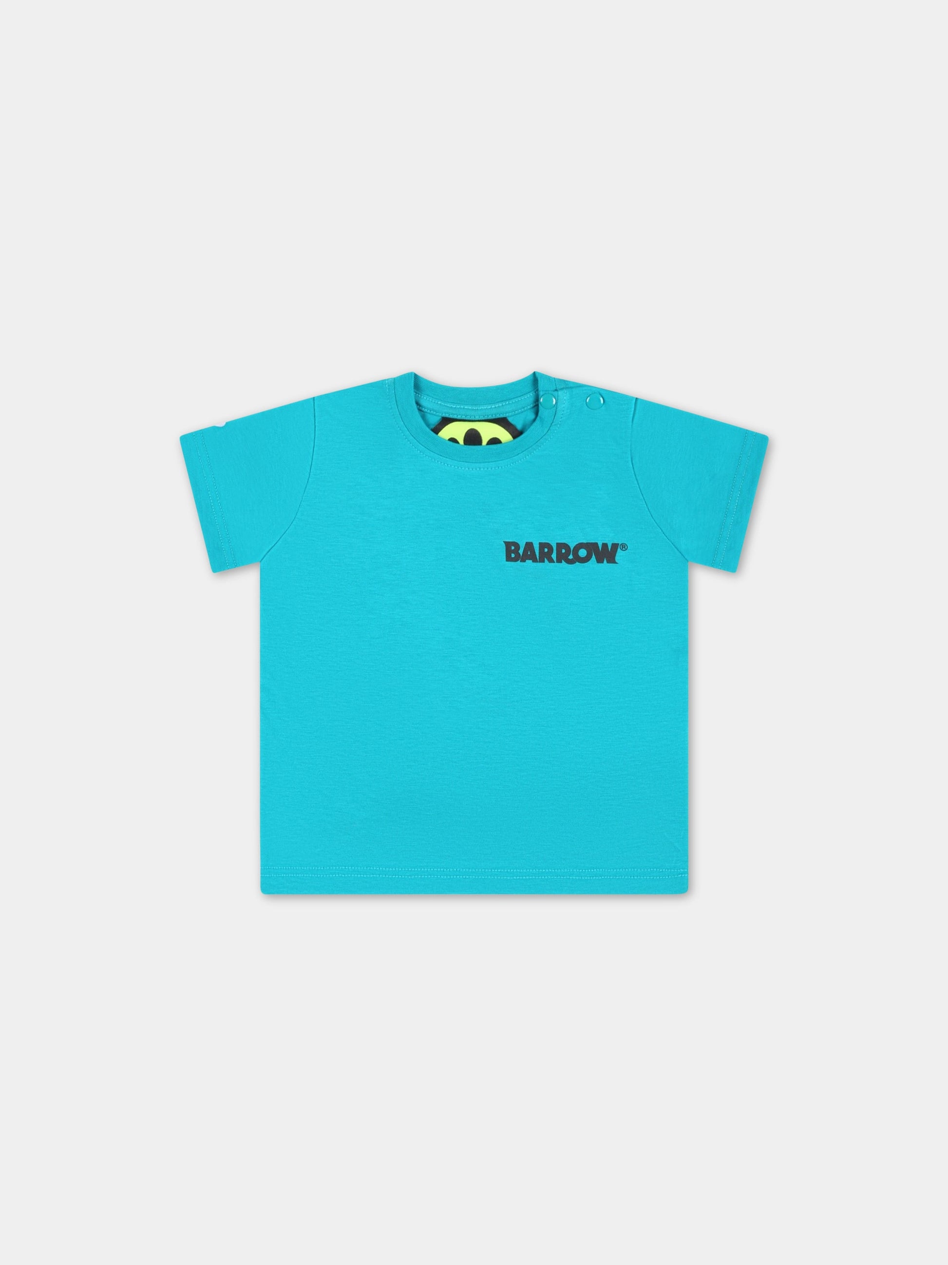 T-shirt verde per neonata con logo rosa e smile,Barrow,033119 923