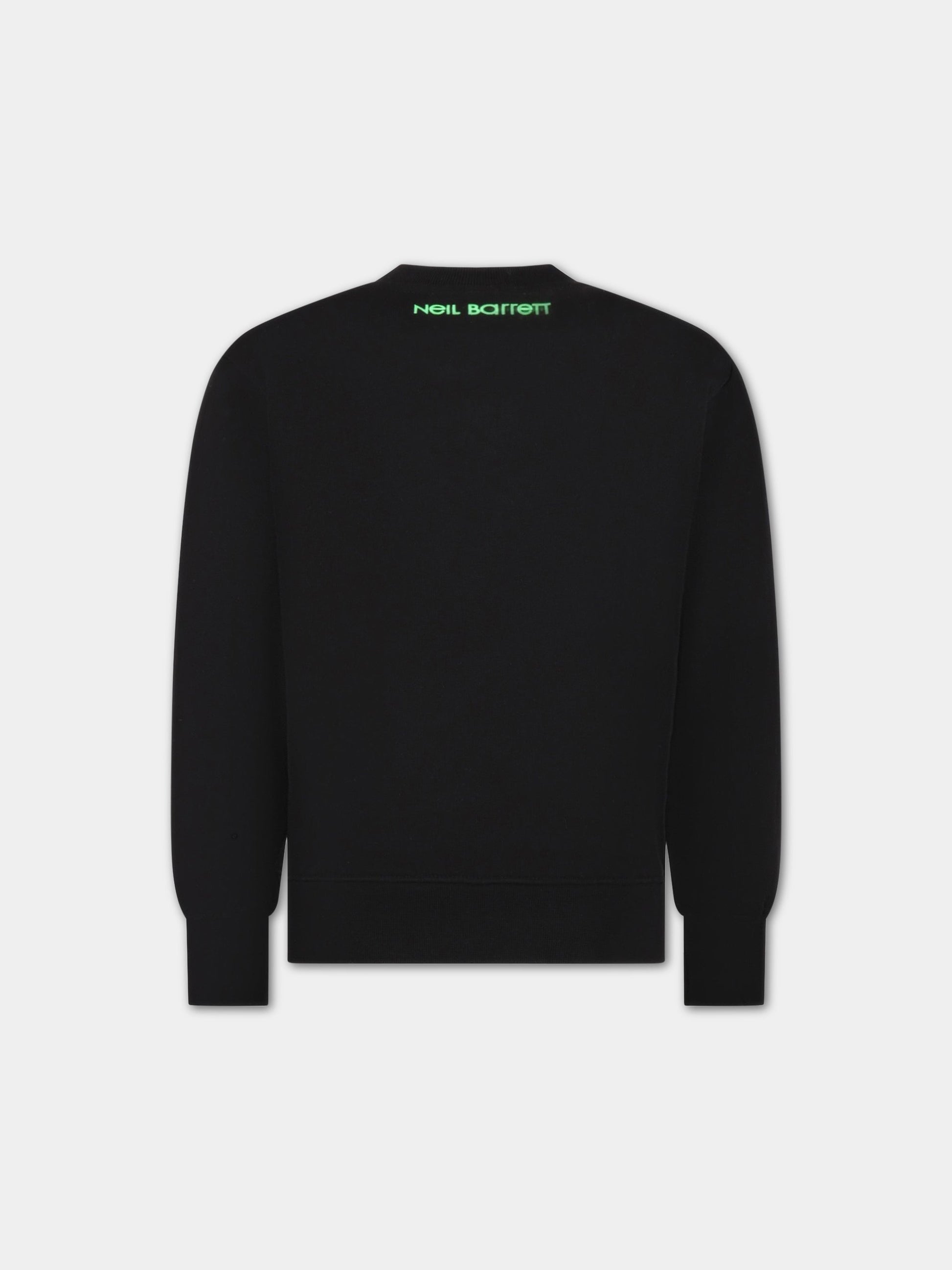 Felpa nera per bambino con iconiche saette,Neil Barrett Kids,033622 110/48