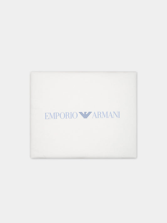 Coperta bianca per neonato con logo,Armani Junior,8NN840 NJ05Z F705