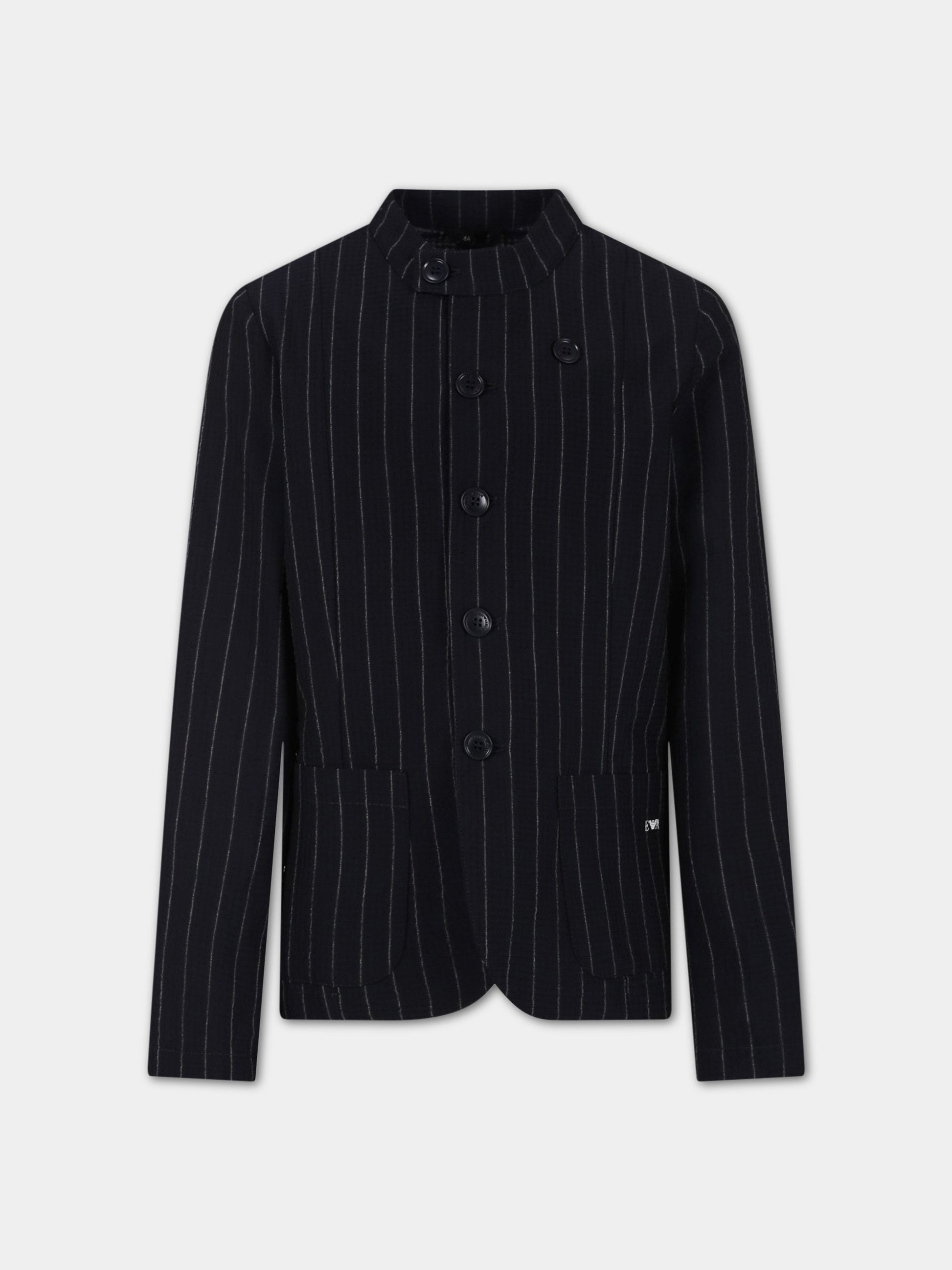 Giacca blu per bambino con logo,Armani Junior,3R4GJC 4N7TZ F924