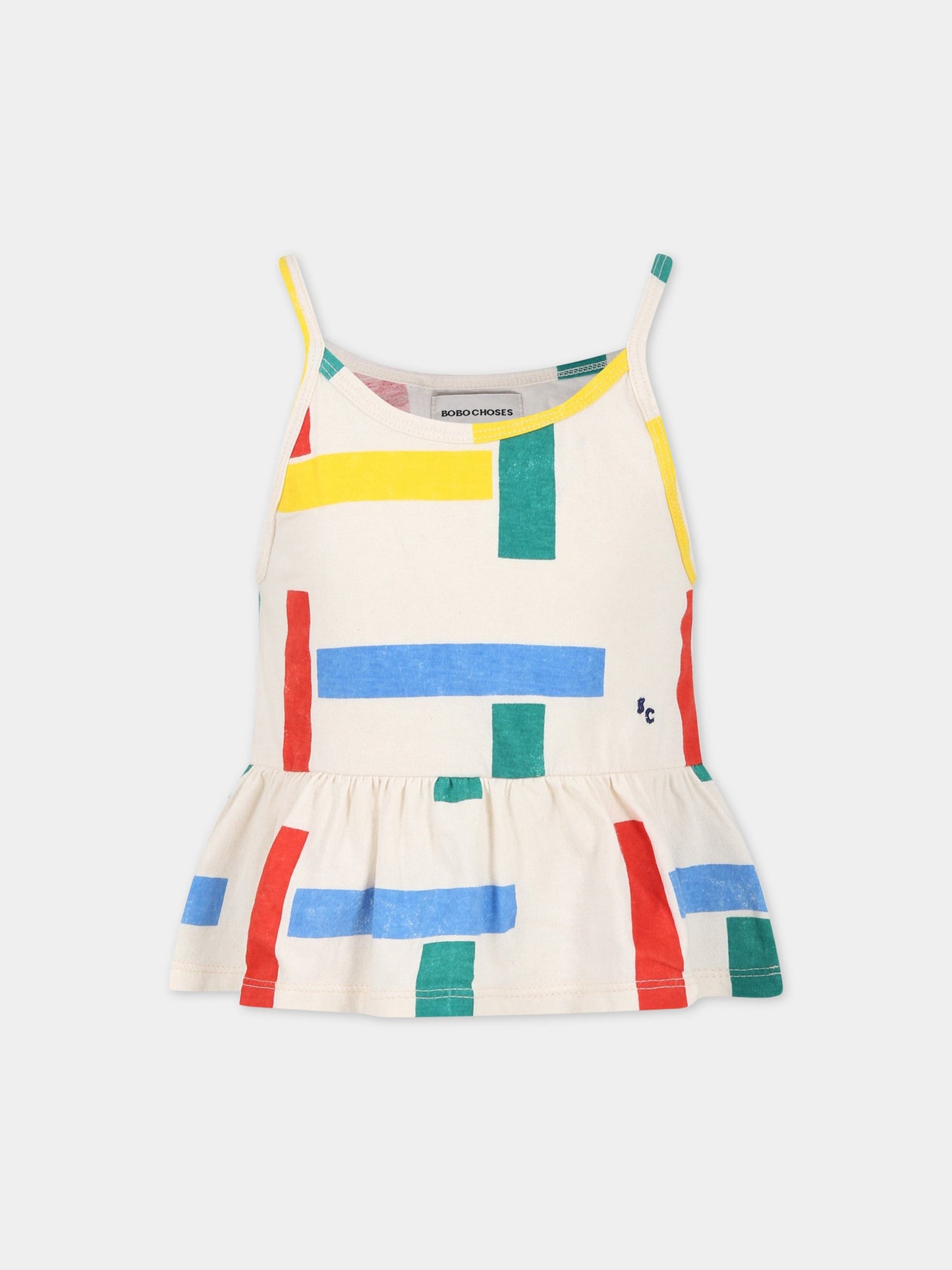 T-shirt bianco per bambina con logo,Bobo Choses,123AC024