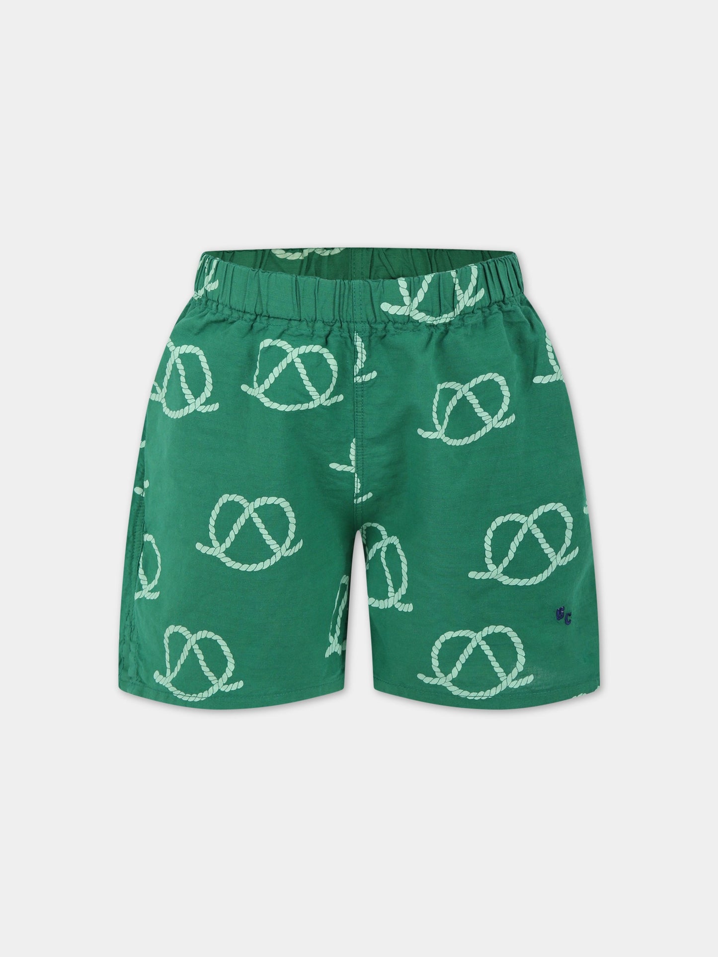 Shorts verde per bambino con logo,Bobo Choses,123AC078