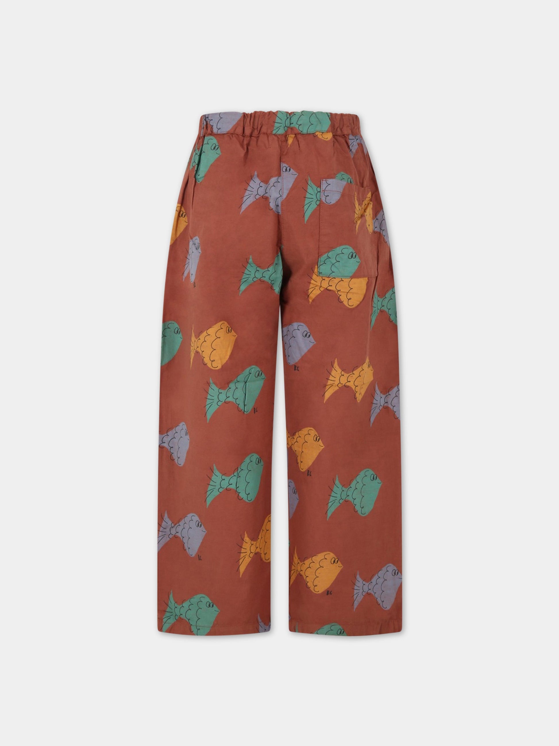 Pantaloni marroni per bambino con pesci,Bobo Choses,123AC093