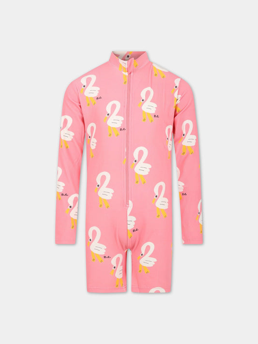 Tuta-mare rosa per bambina con logo,Bobo Choses,123AC149