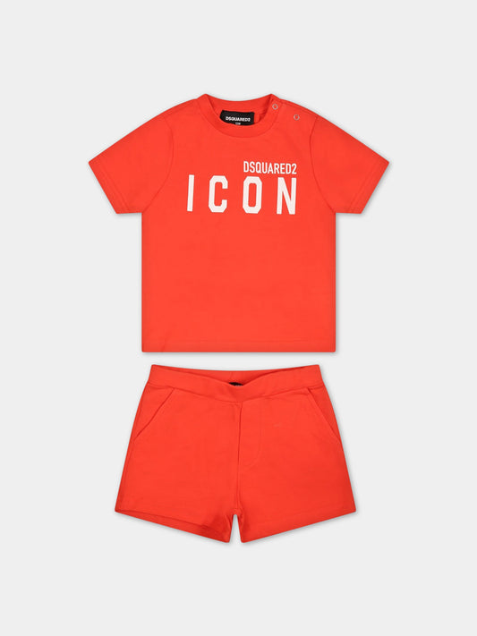 Completo rosso per neonato con logo,Dsquared2,DQ1038 D008J DQ221