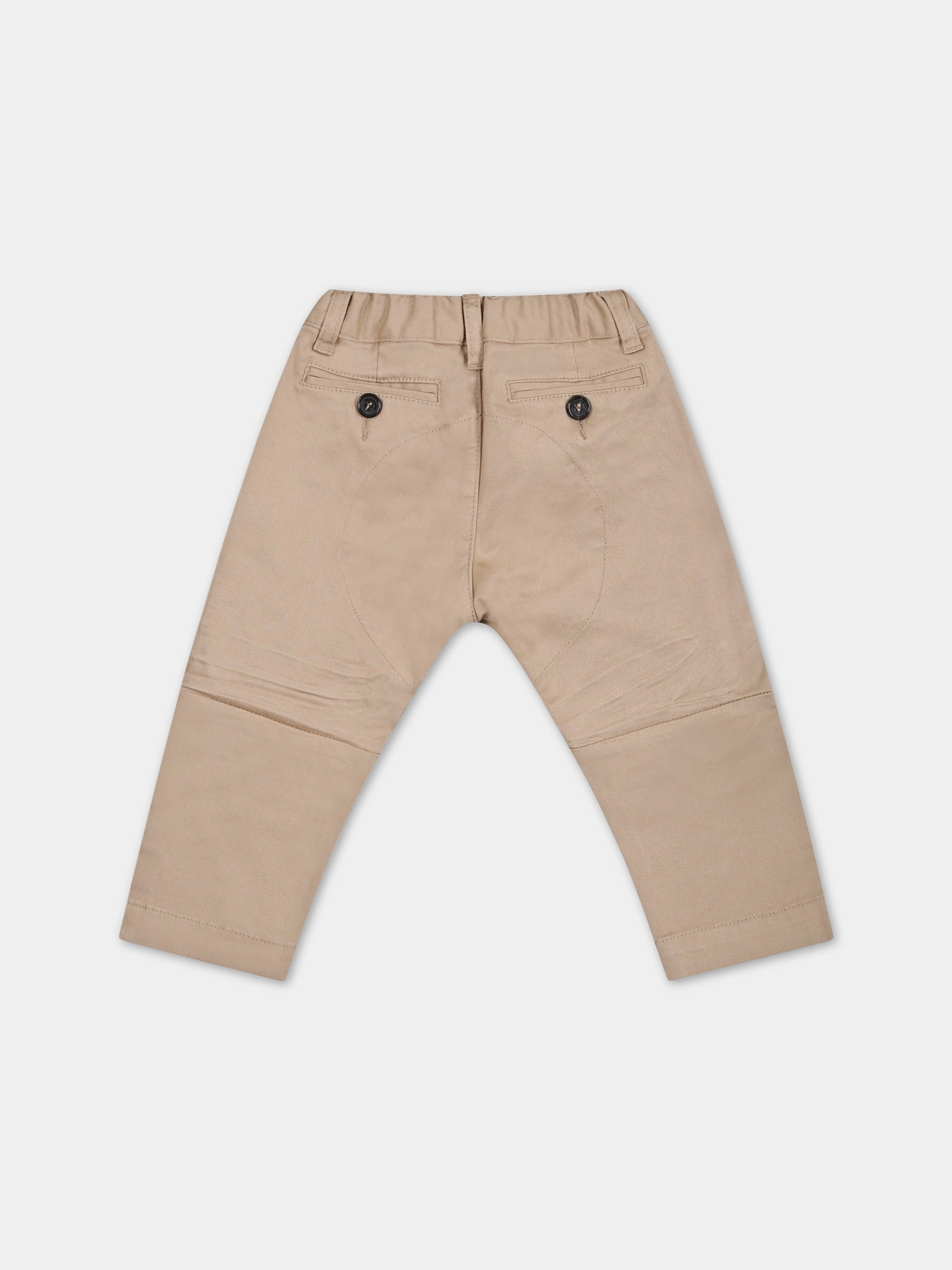 Pantaloni beige per neonato con logo,Dsquared2,DQ1561 D0093 DQ707