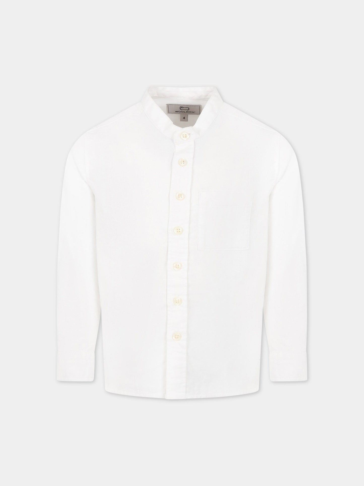 Camicia bianco per bambino con logo,Woolrich Kids,CFWKSI0059MRUT3377 8270