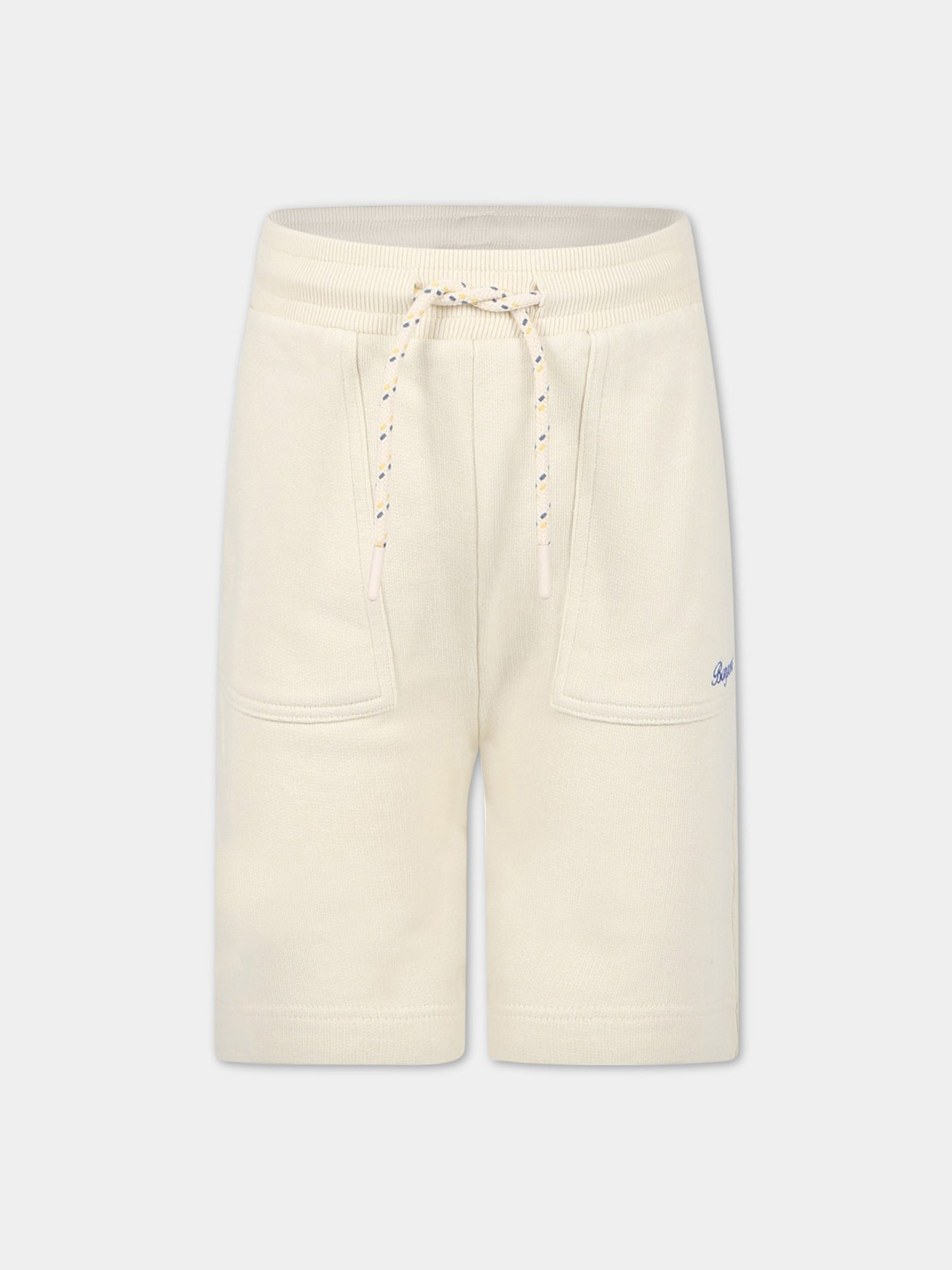 Shorts avorio per bambino con logo,Bonpoint,S03BBEW00008 003A