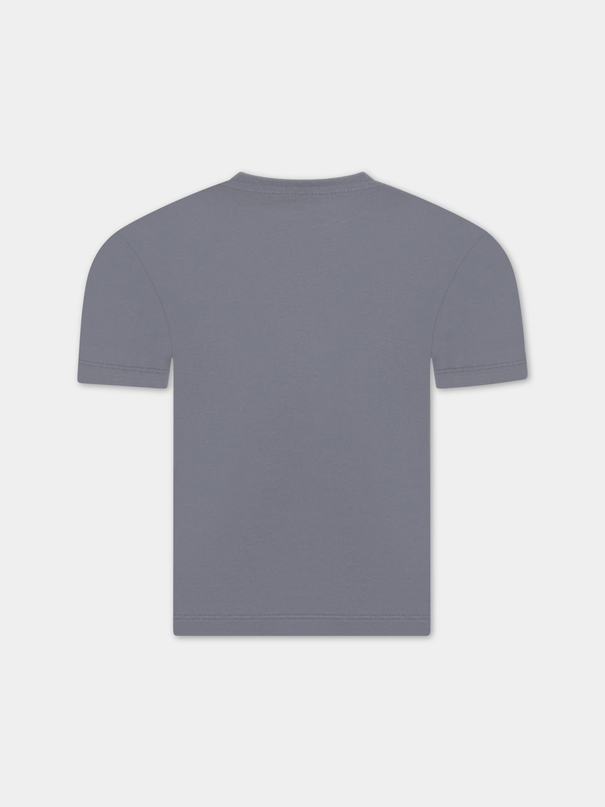 T-shirt grigia per bambina con logo giallo,Bonpoint,S03BTSK00005 114