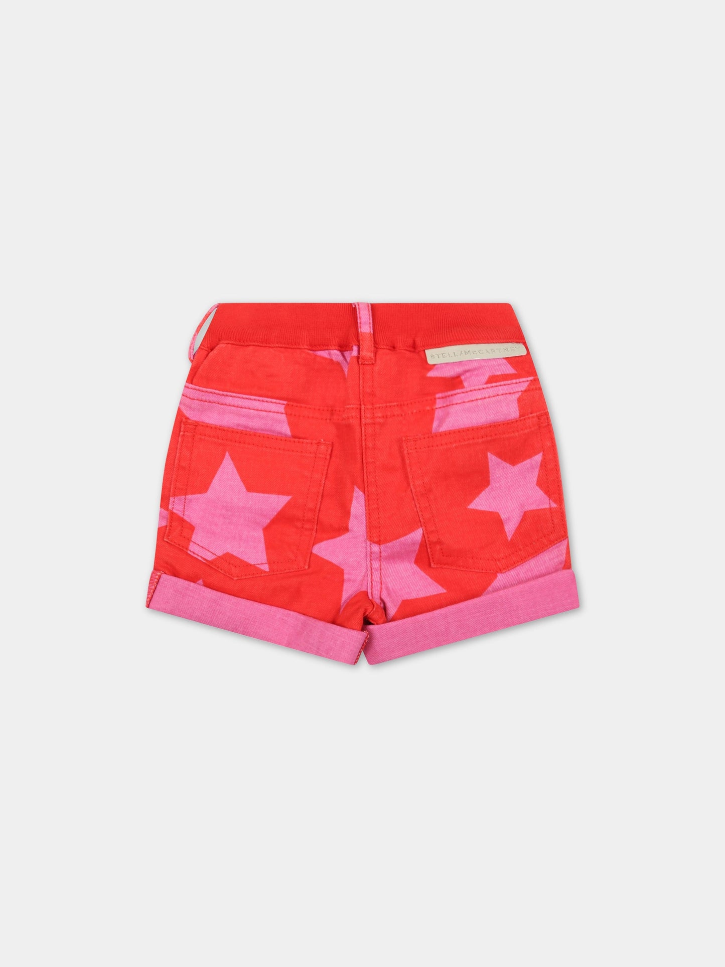 Short rosso per neonata con stelle,Stella Mccartney Kids,8Q6HM9 Z0156 410RS