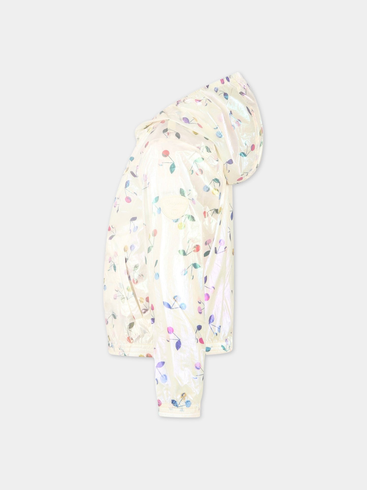 Giacca avorio a vento per bambina con ciliegie,Bonpoint,S03GOUW00100 680