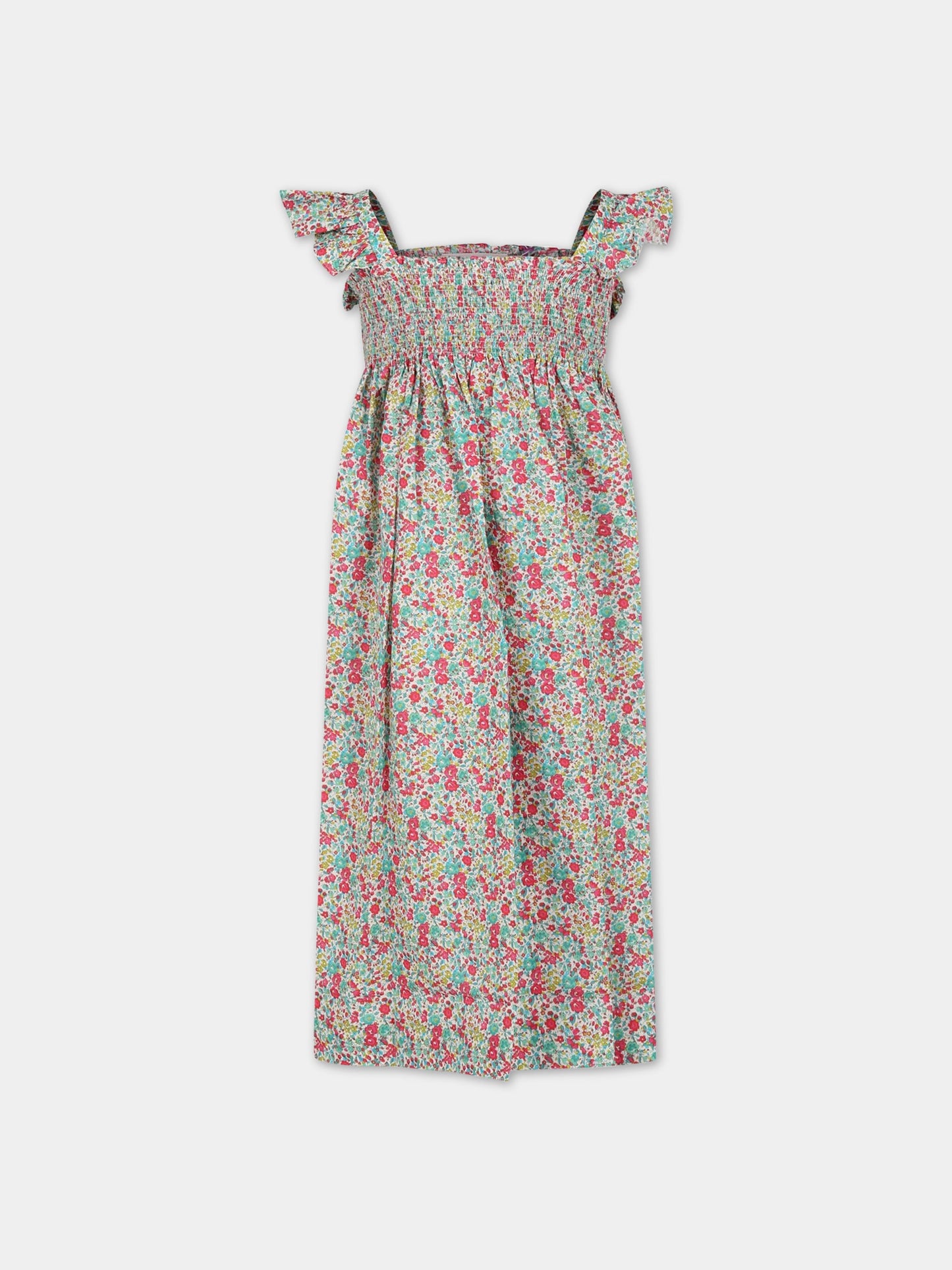 Vestito multicolor per bambina con stampa liberty,Bonpoint,S03GDRW00002 544A