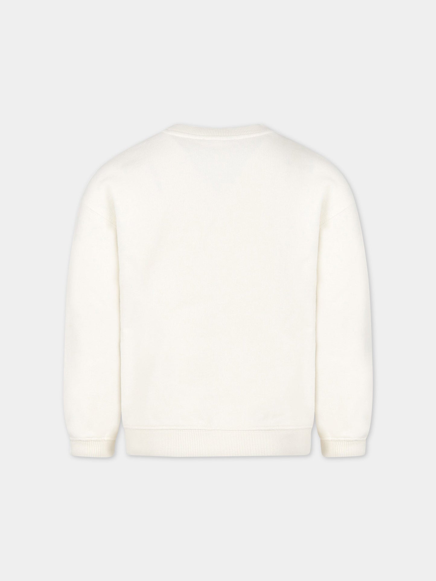 Felpa bianca per bambina con ciliegie ricamate,Bonpoint,S03GSWK00003 102