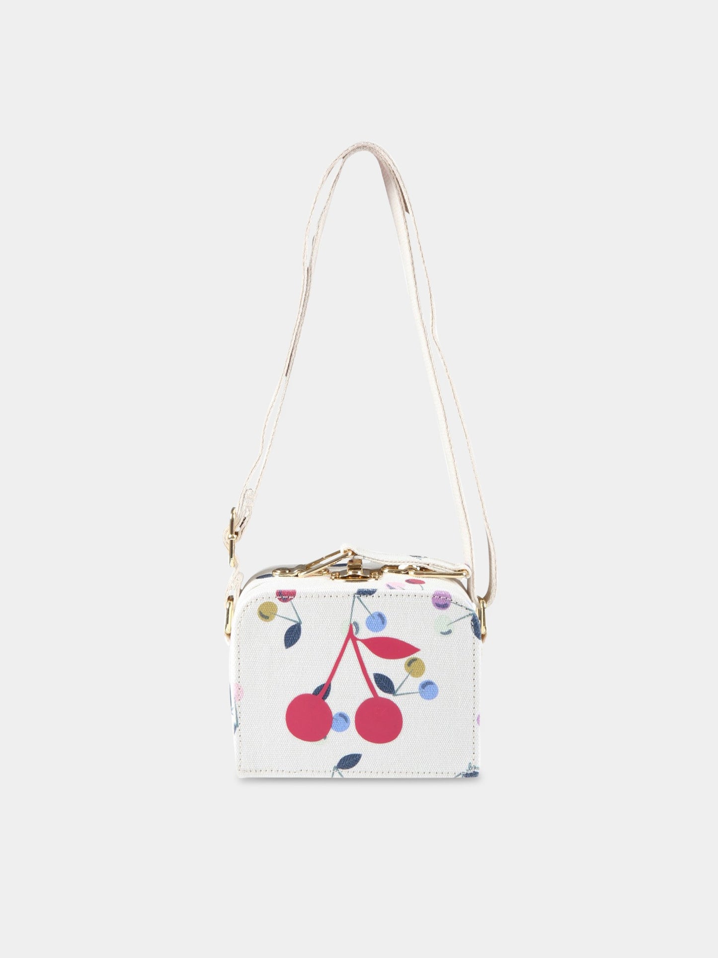 Borsa avorio per bambina con ciliegie,Bonpoint,S03GBAW00001 004