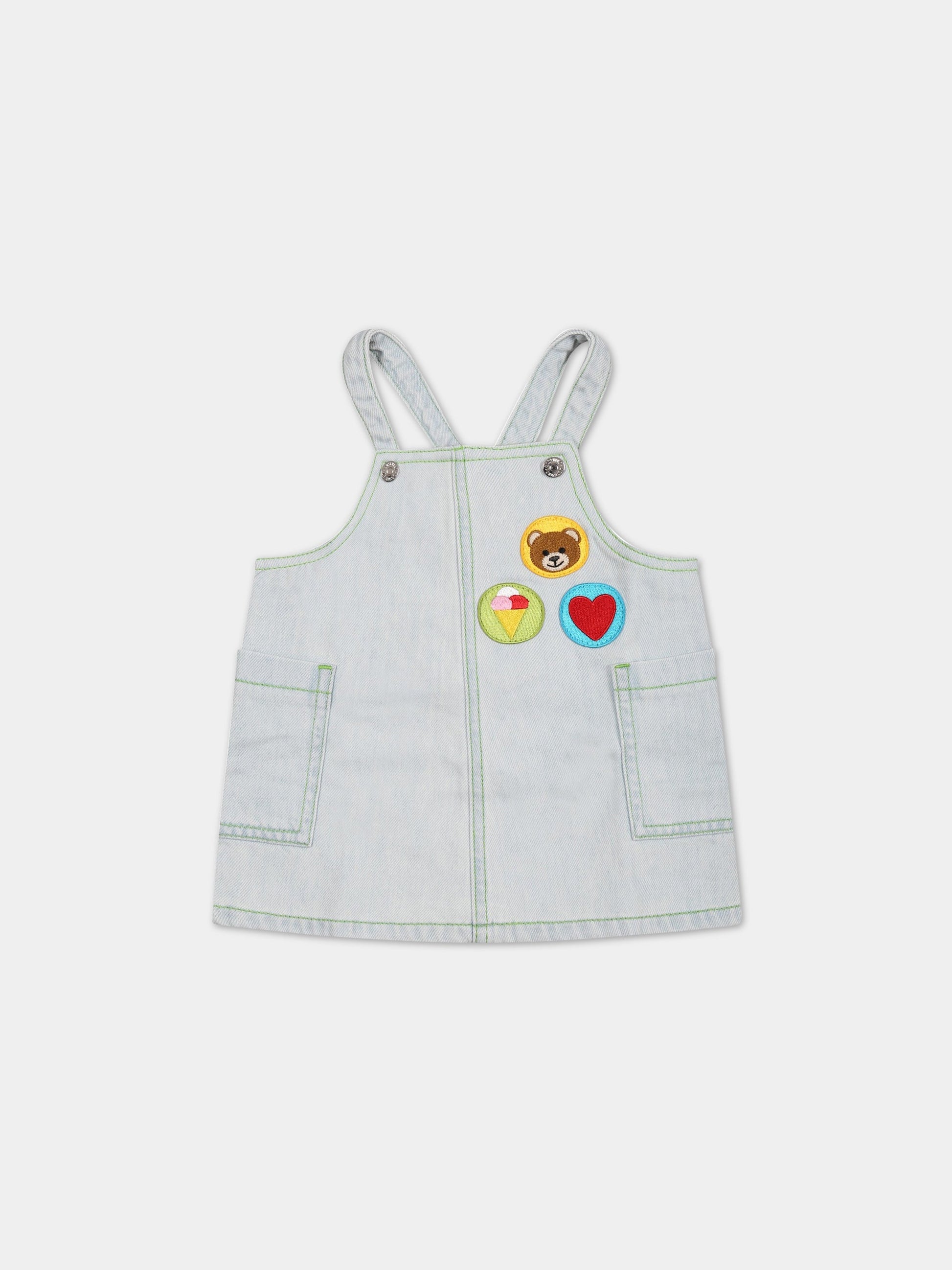Completo multiticolor per neonata con logo e Teddy Bear,Moschino Kids,MDG00Q L0E12 40213