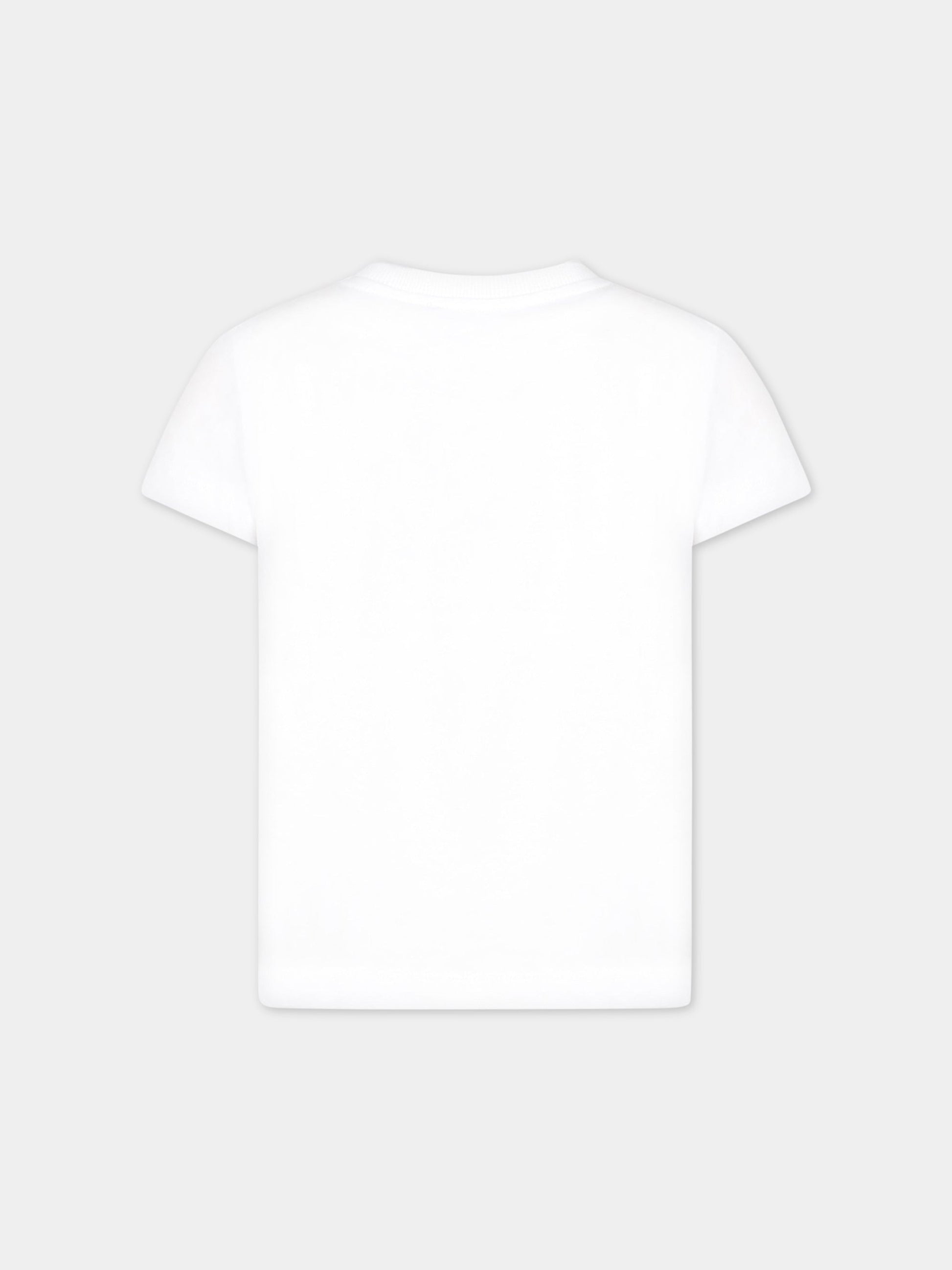 T-shirt bianca per bambino con Teddy Bear sul petto,Moschino Kids,HNM03U LAA02 10101