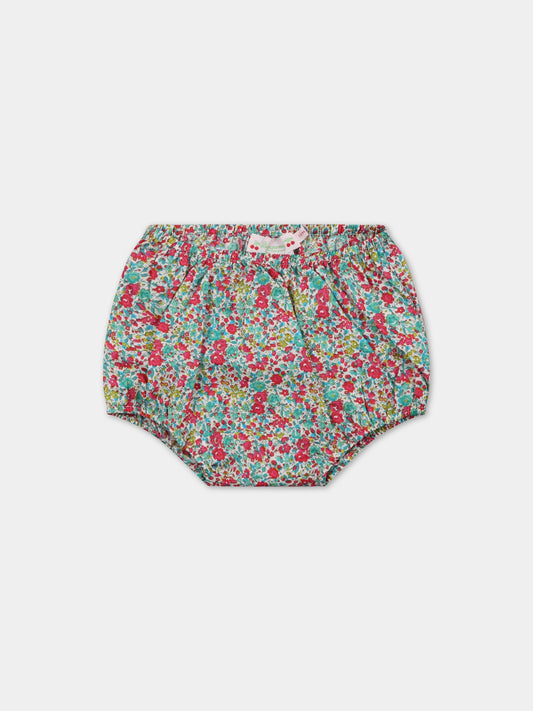 Shorts multicolor per neonata con stampa liberty,Bonpoint,S03XBEW00101 544A