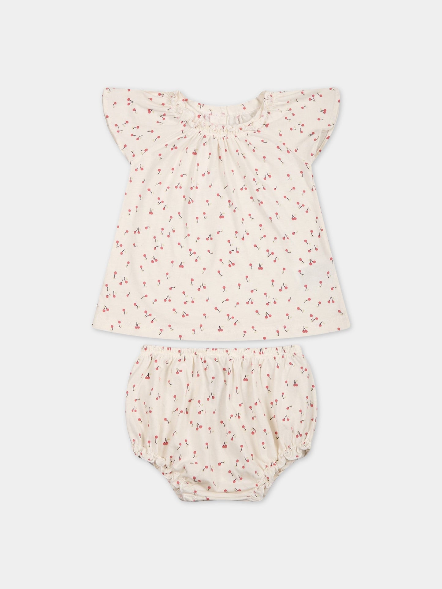 Completo avorio per neonata con ciliegie,Bonpoint,S03XNIK00100 622C