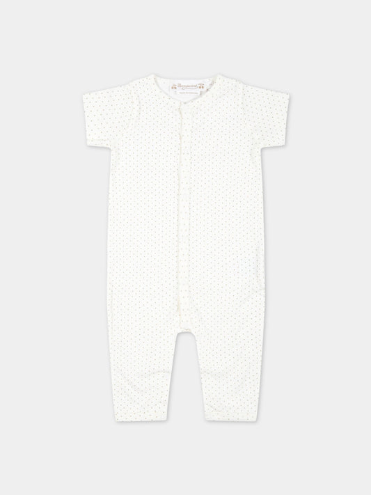 Tutina avorio per neonata con pois beige,Bonpoint,S03YOVK00050 766B