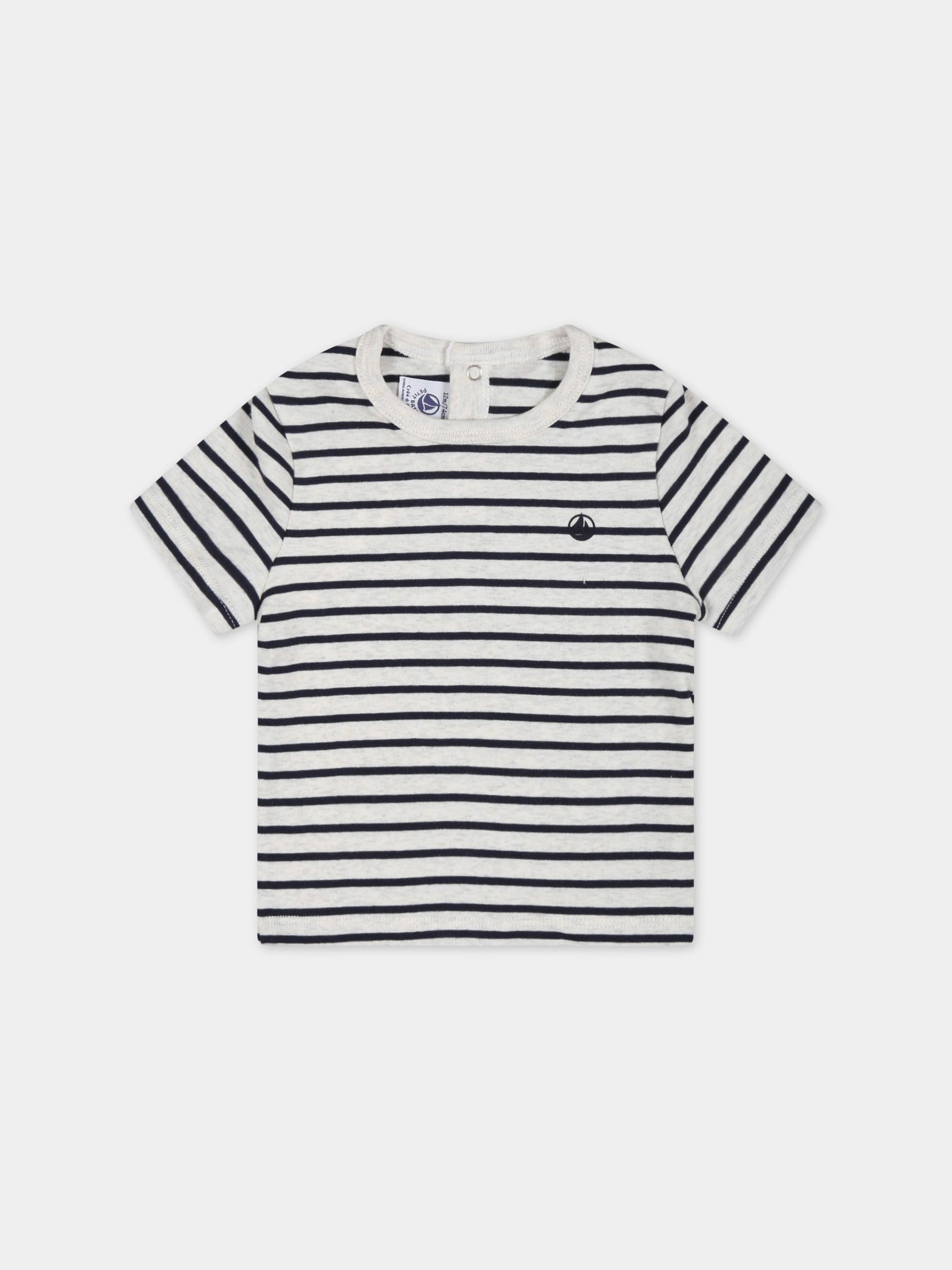 T-shirt multicolor per neonato con logo,Petit Bateau,A076X MONTELIMAR/PEPS