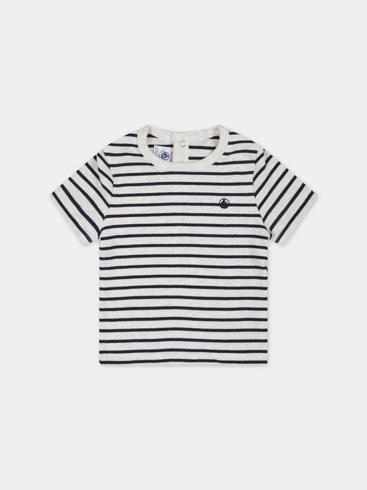 T-shirt multicolor per neonato con logo,Petit Bateau,A076X MONTELIMAR/PEPS