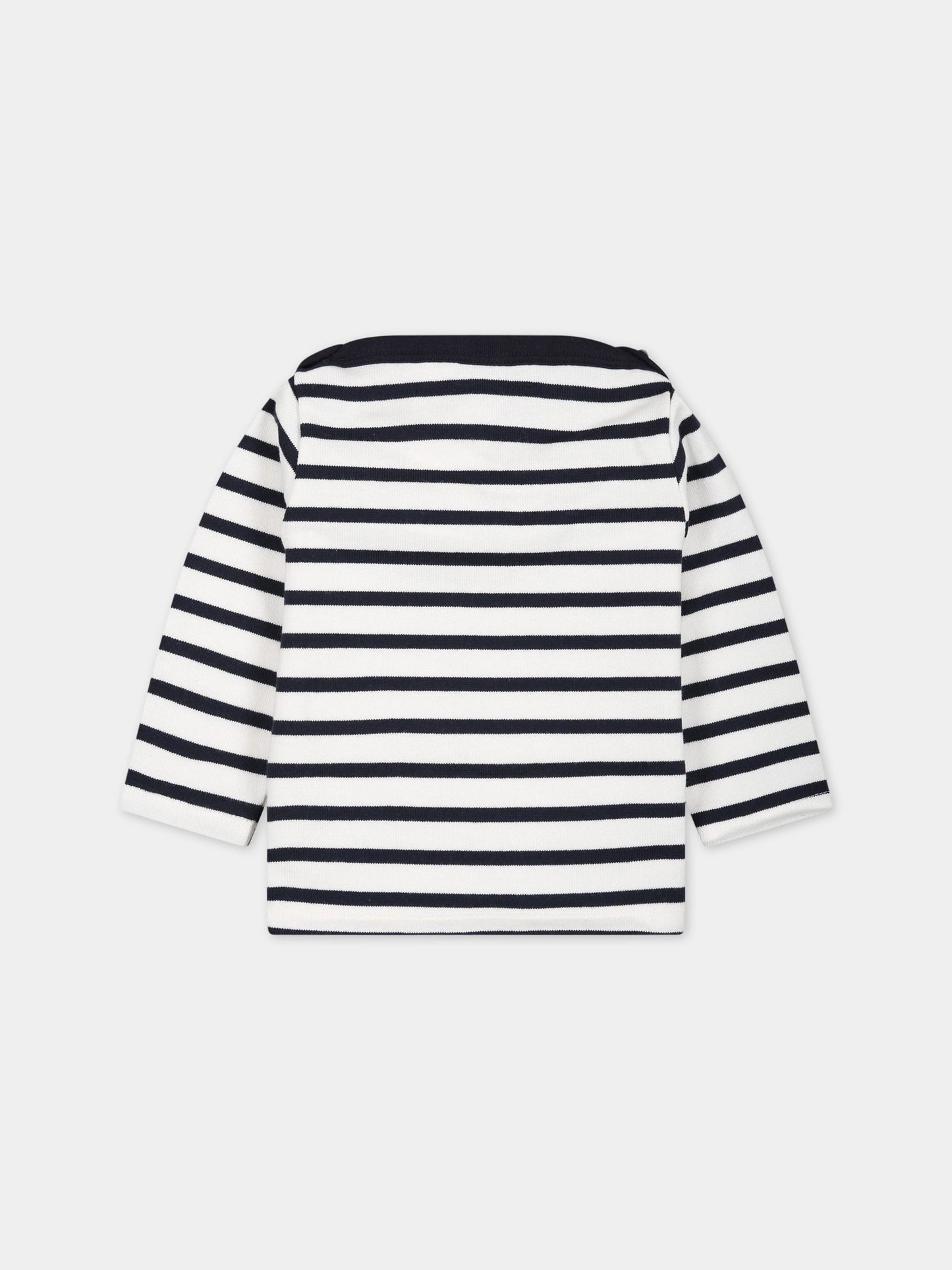 T-shirt multicolor per neonati con patch logo,Petit Bateau,A01ST MARSHMALLOW/SMOKING