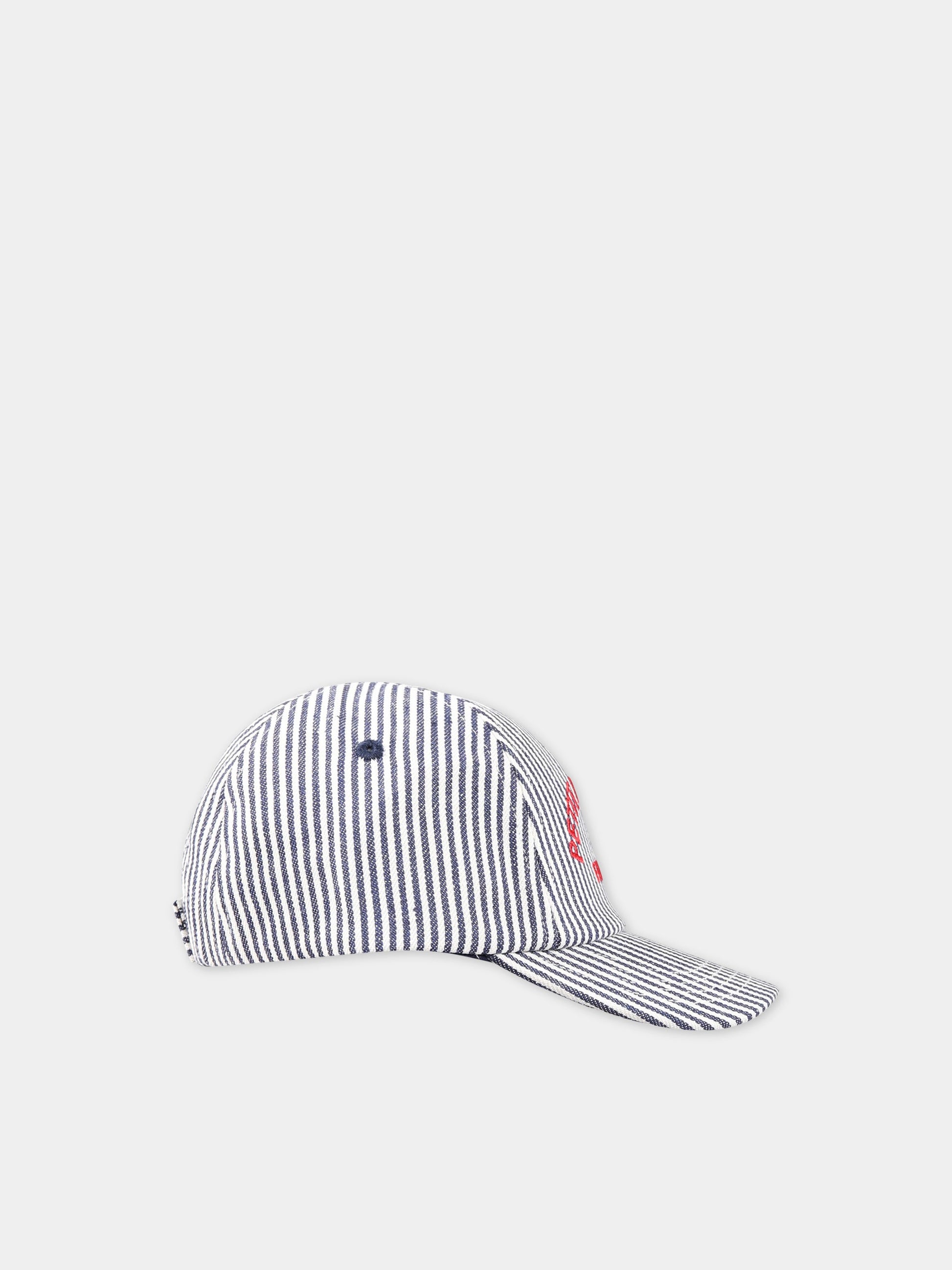 Cappello multicolor neonato con scritta  Petit Bateau family  ,Petit Bateau,A06QU MEDIEVAL/MARSHMALLOW