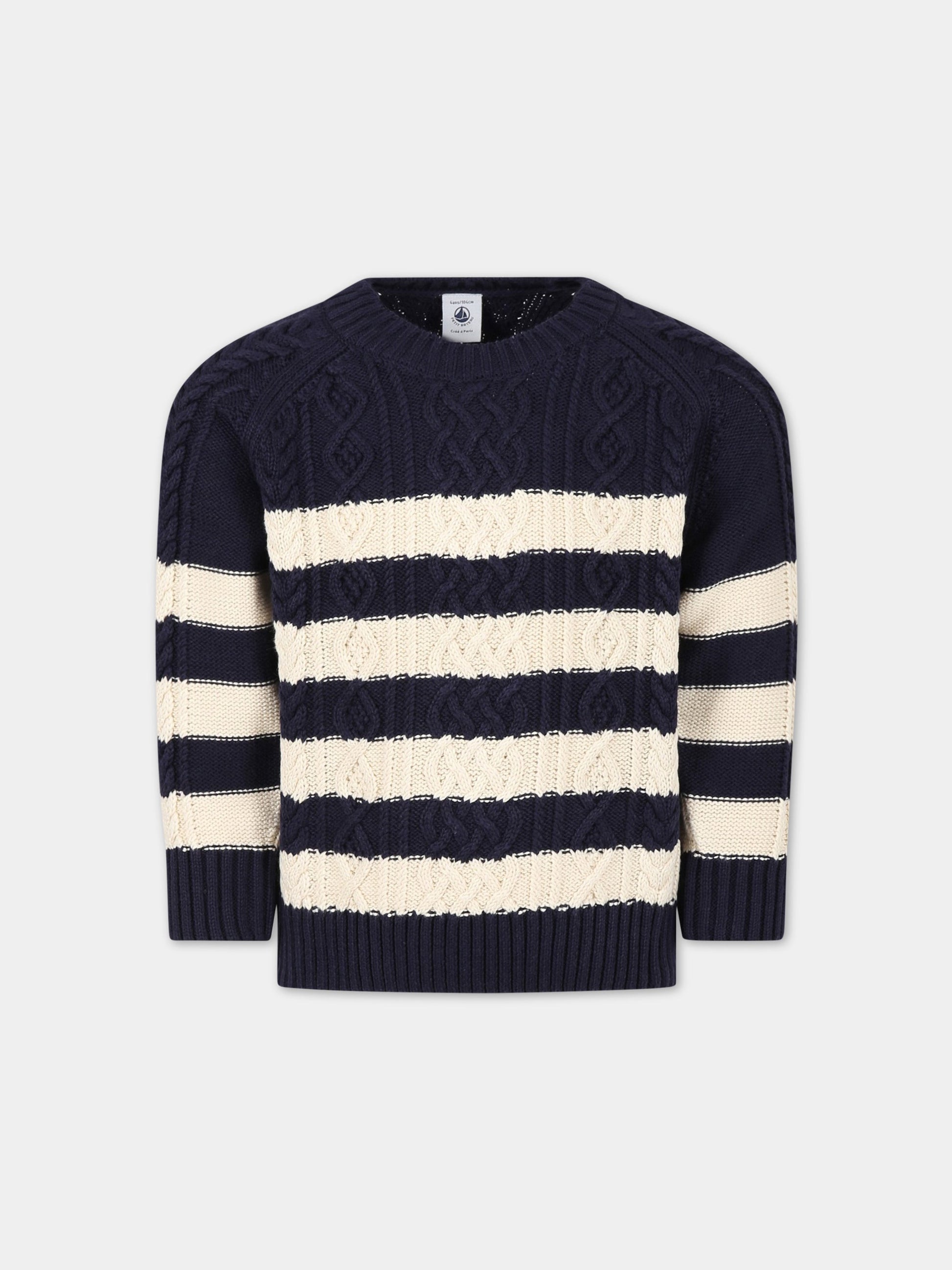 Maglione multicolor per bambino,Petit Bateau,A07M1 SMOKING/AVALANCHE