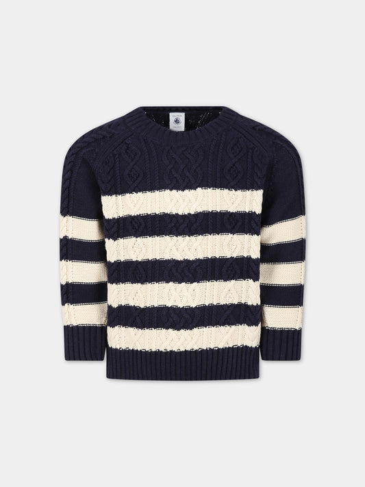 Maglione multicolor per bambino,Petit Bateau,A07M1 SMOKING/AVALANCHE