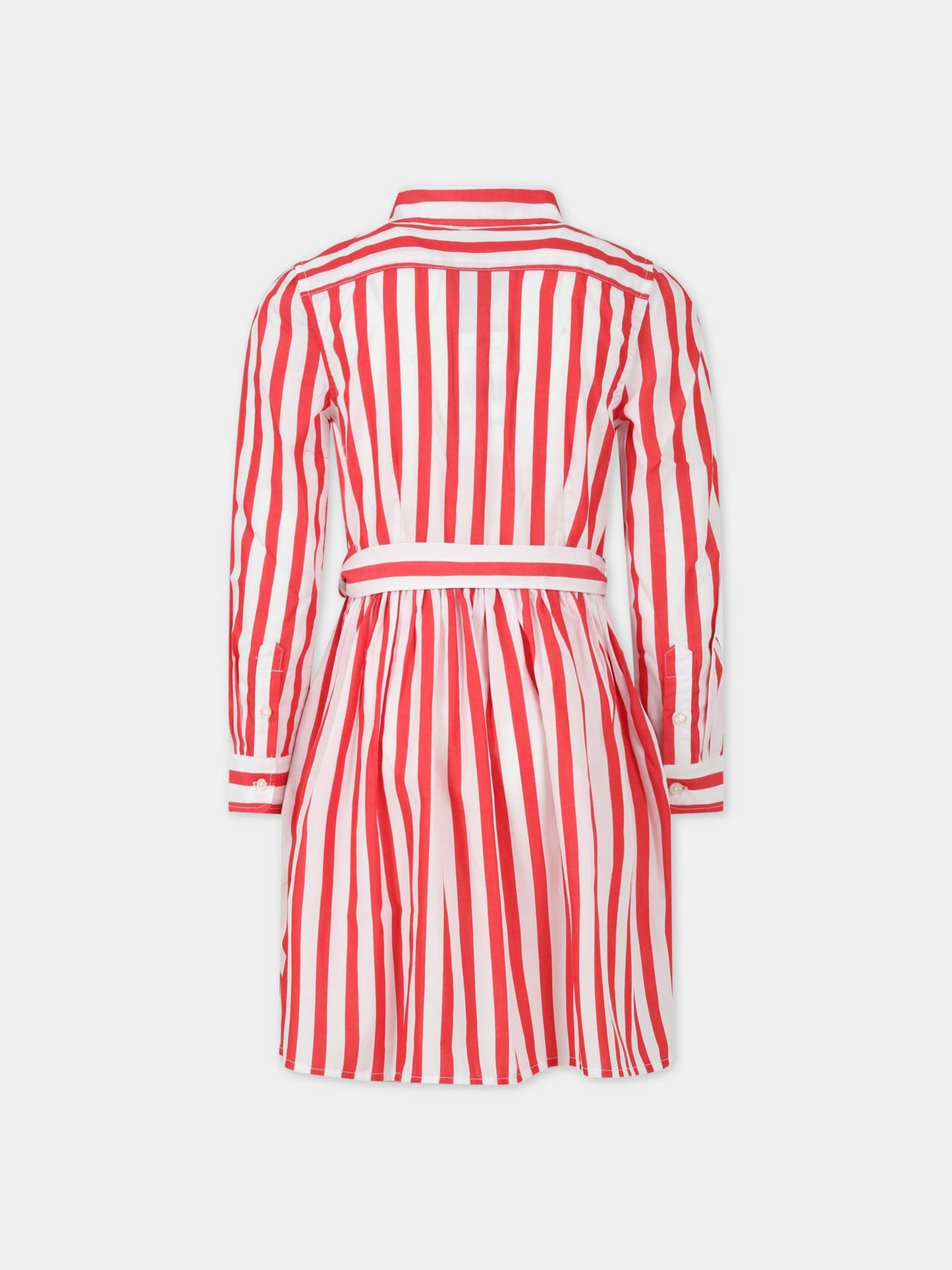 Vestito multicolor per bambina con cavallino rosso,Ralph Lauren Kids,901561001 860E