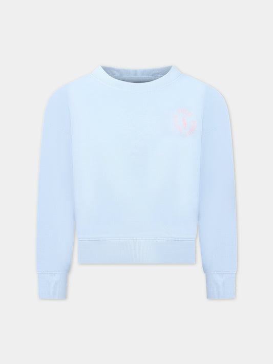 Felpa celeste per bambino con logo e iconico cavallino,Ralph Lauren Kids,903866001