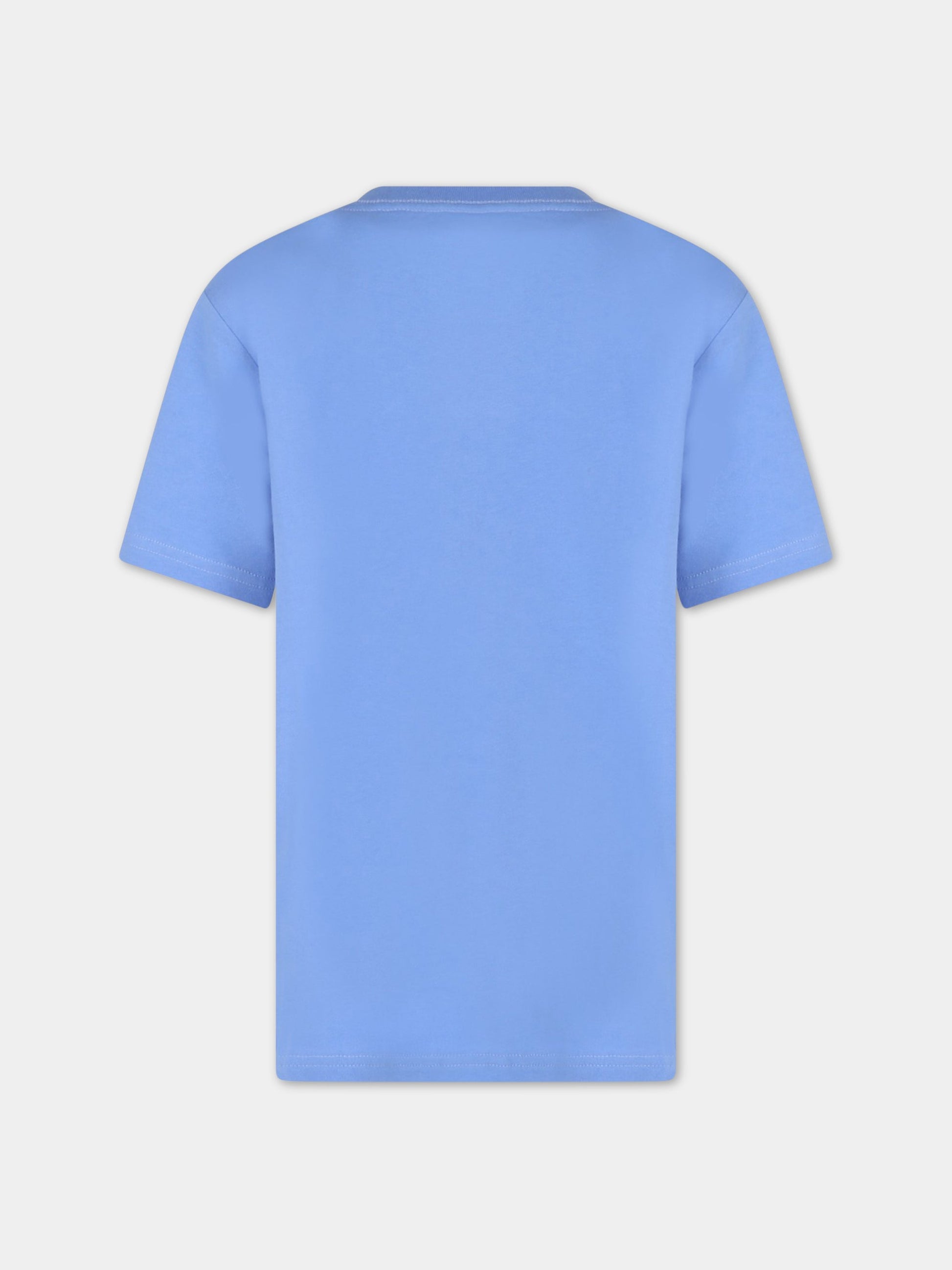 T-shirt azzurra per bambino con orso,Ralph Lauren Kids,853828015