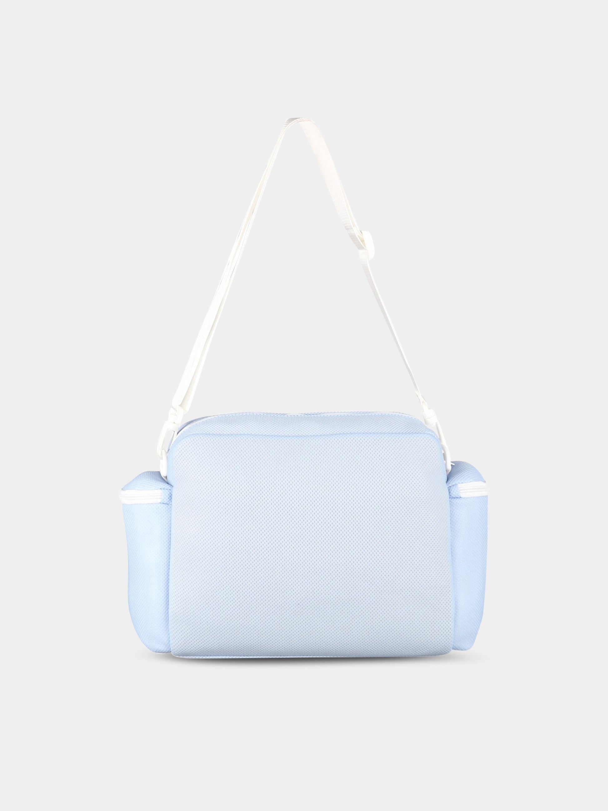 Borsa-mamma celeste per neonato con logo,Versace,1007127 1A06133 2V320