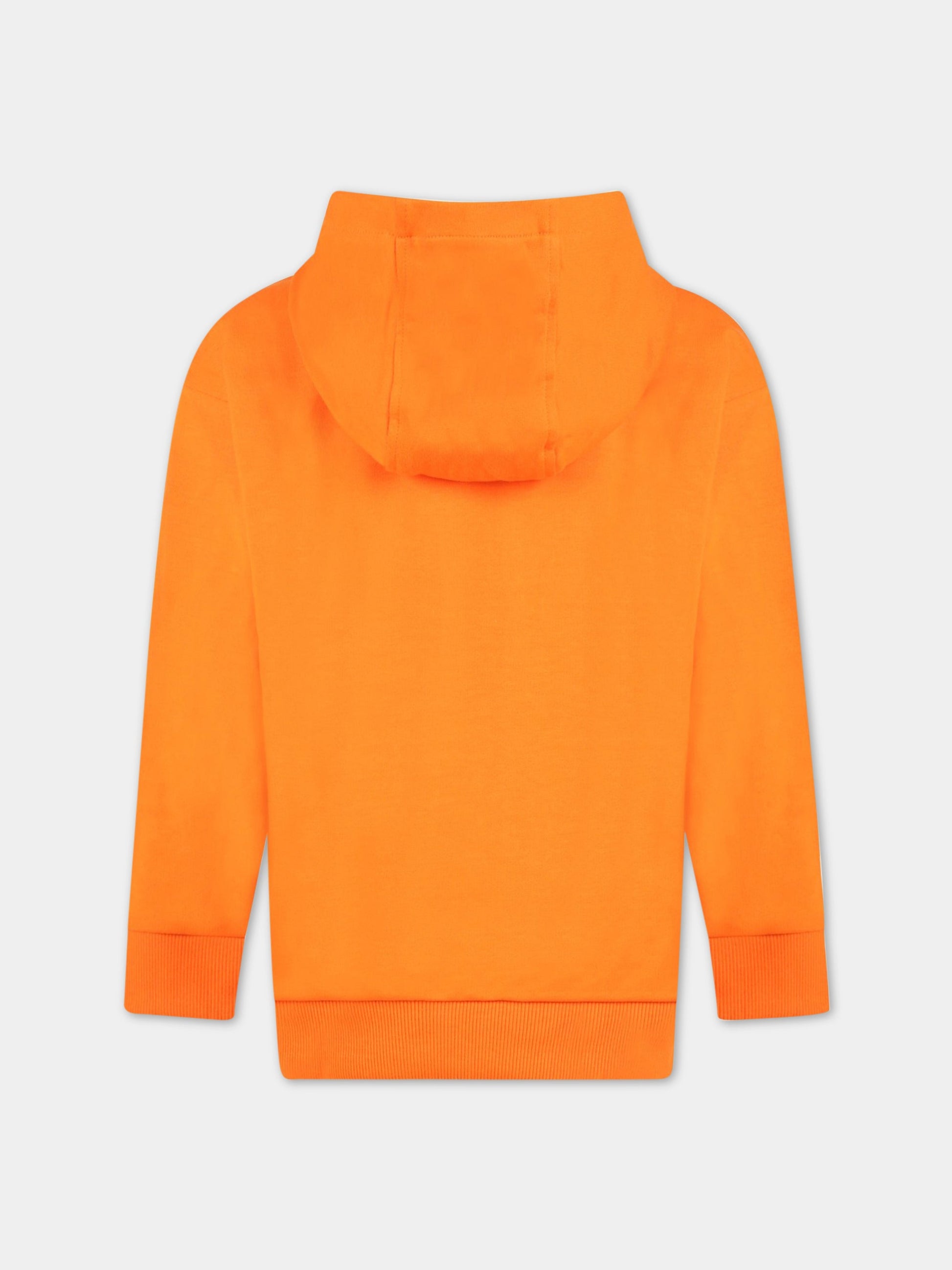 Felpa arancione per bambino con logo e Spilla Safety,Versace,1007359 1A04697 2O410