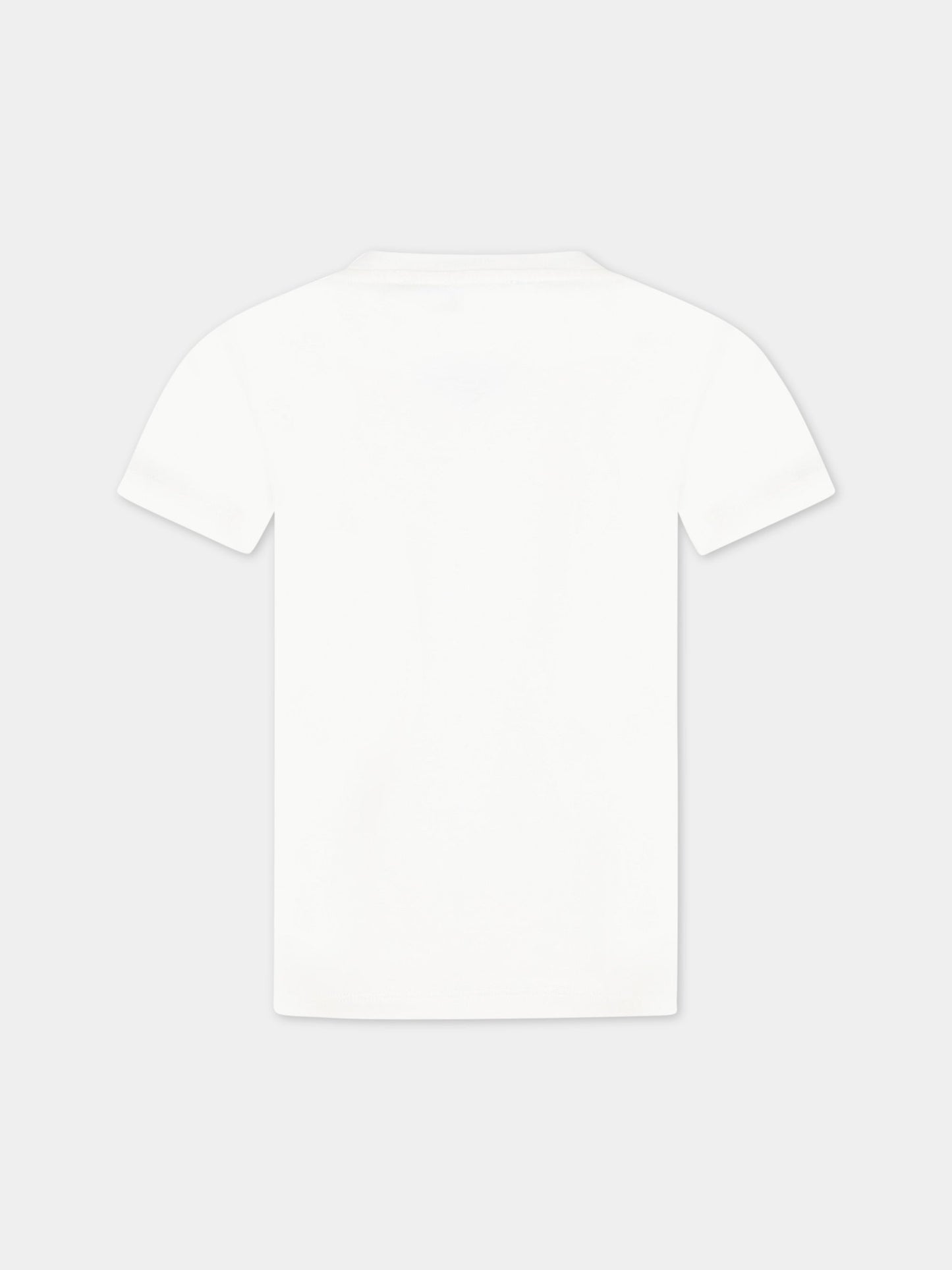 T-shirt bianca per bambino con Medusa blu,Versace,1000239 1A06520 6W800