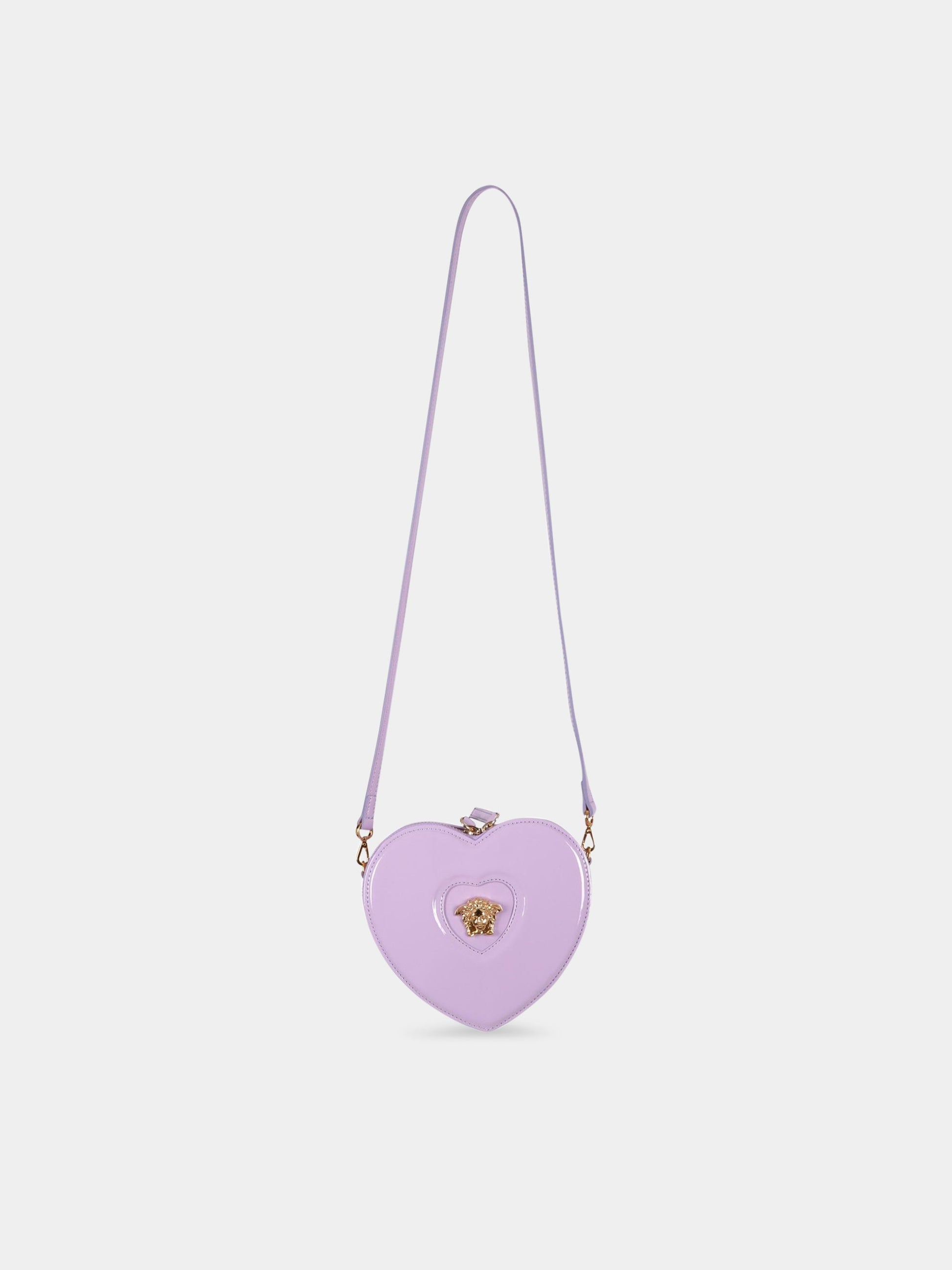 Borsa viola per bambina con patch Medusa,Versace,1006506 1A01251 1LC3V