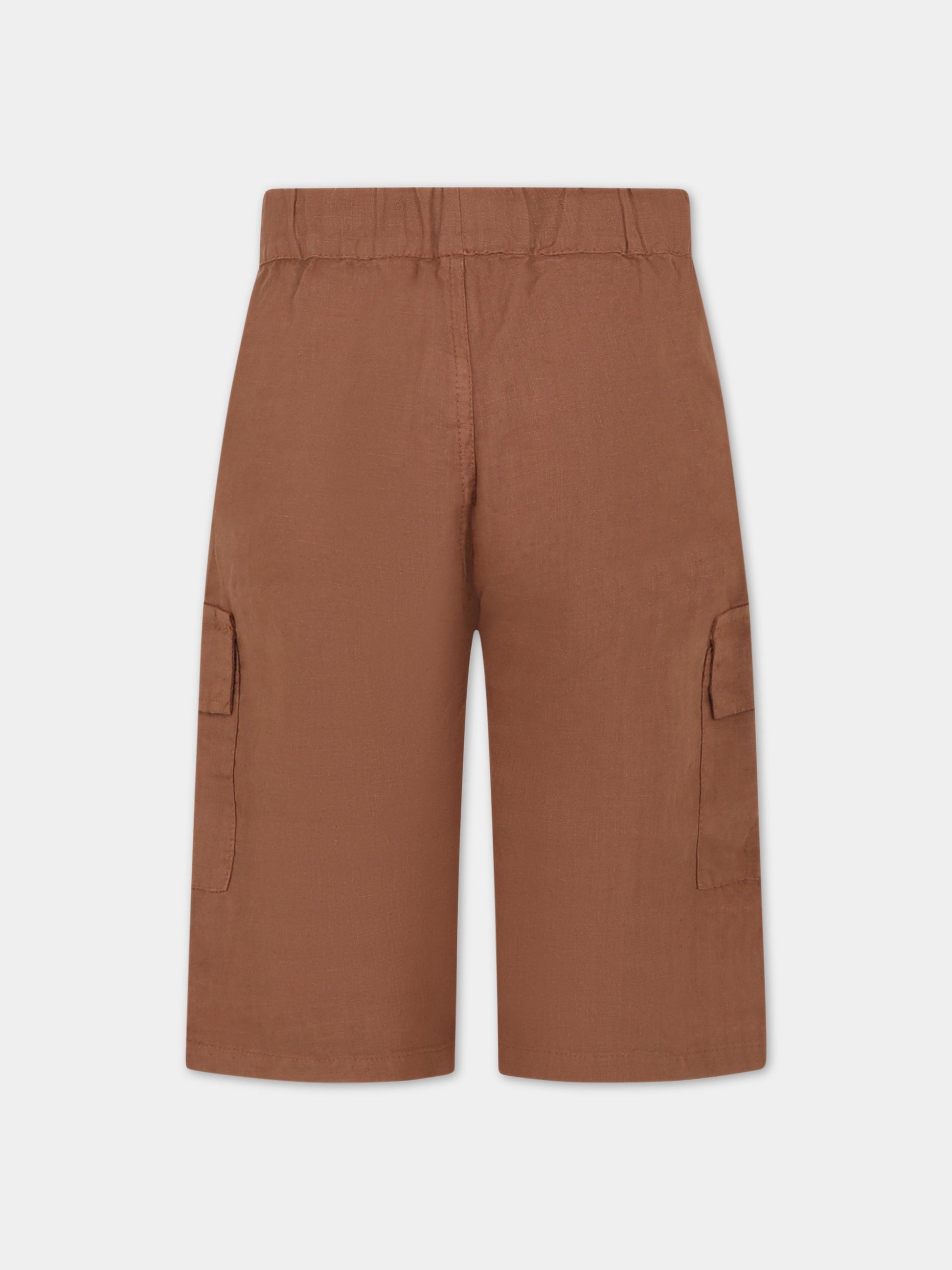 Bermuda marroni per bambino in lino,Zhoe & Tobiah,LIN4 358