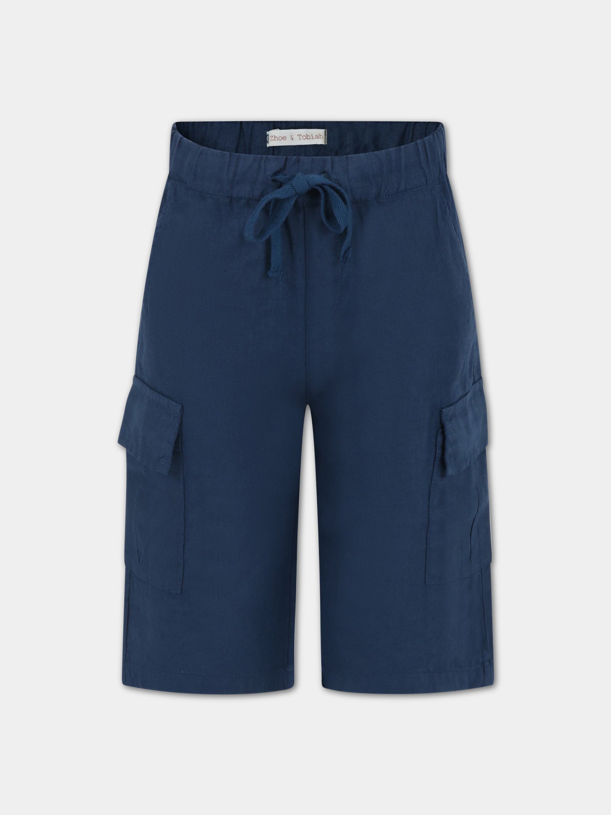 Bermuda blu per bambino in lino,Zhoe & Tobiah,LIN4 11