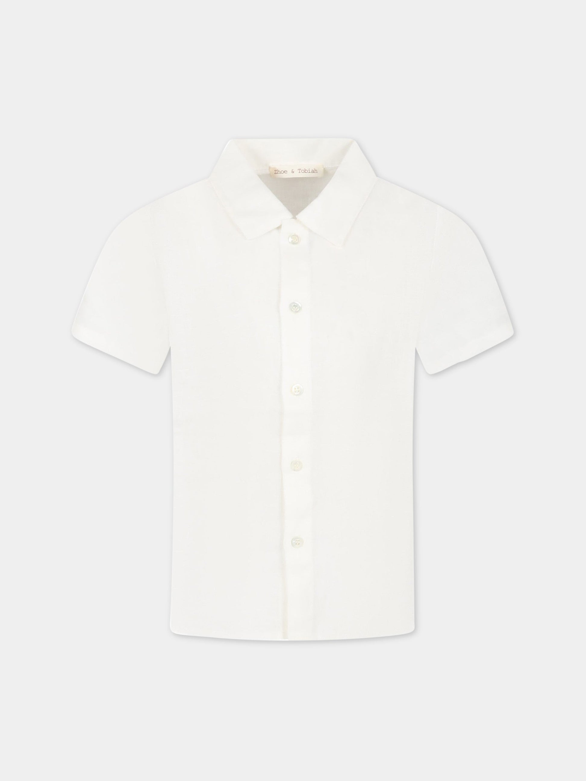 Camicia avorio per bambino in lino,Zhoe & Tobiah,LIN8 1