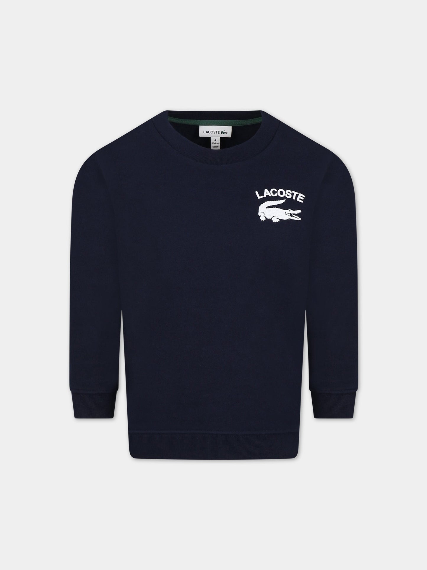 Felpa blu per bambino con iconico logo,Lacoste,SJ0644 166