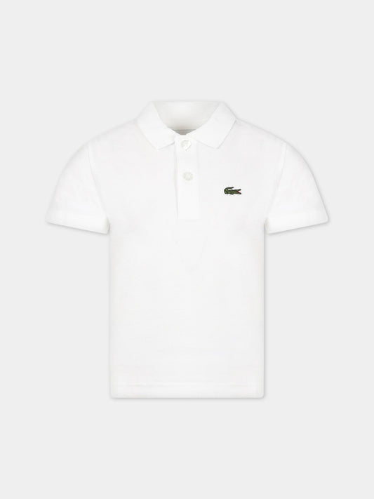 Polo bianca per bambino con iconico logo,Lacoste,DJ0642 001