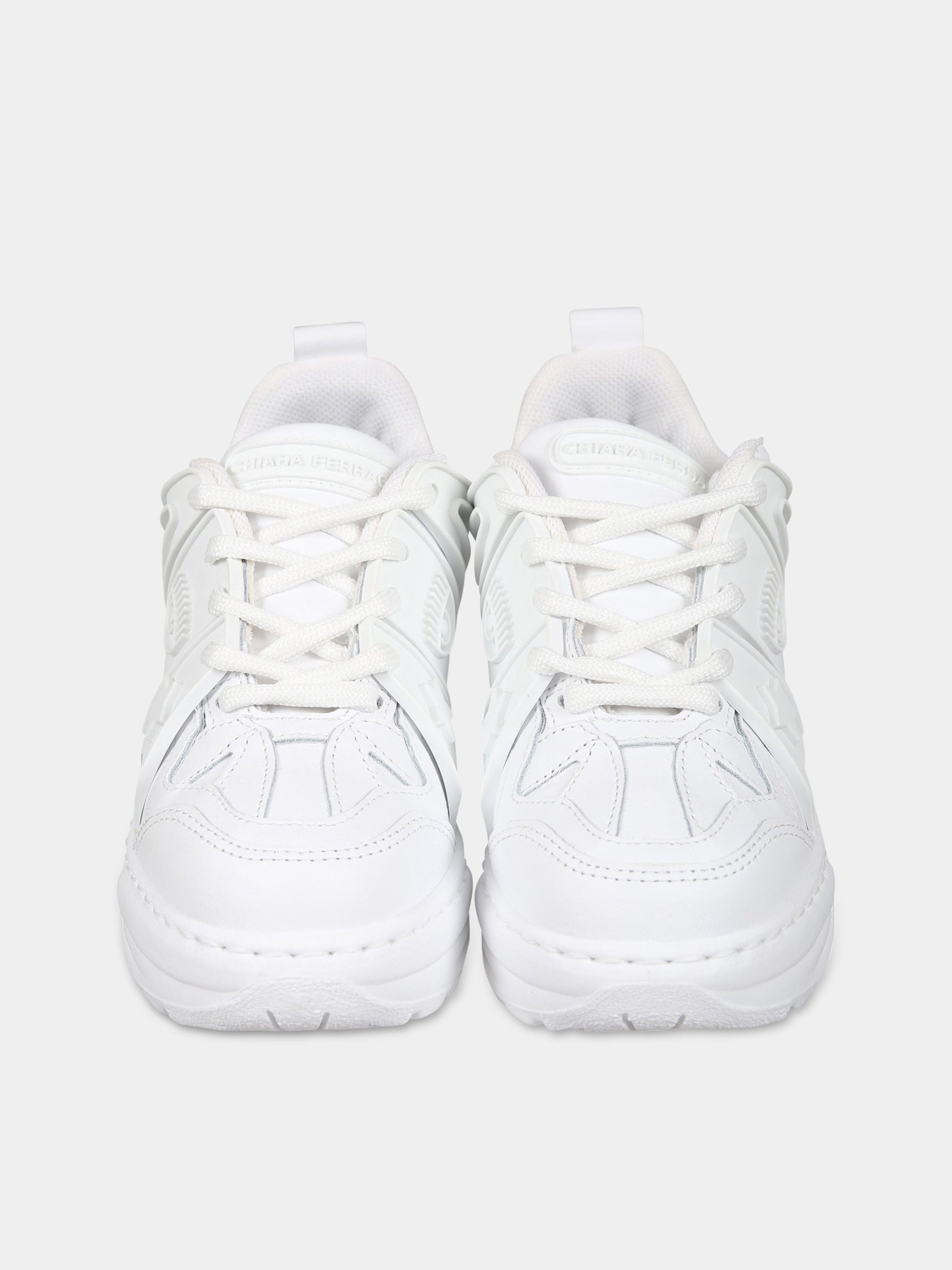 Sneakers bianco per bambina con iconici eyes flirting,Chiara Ferragni Collection,CFB150 009 S23 K