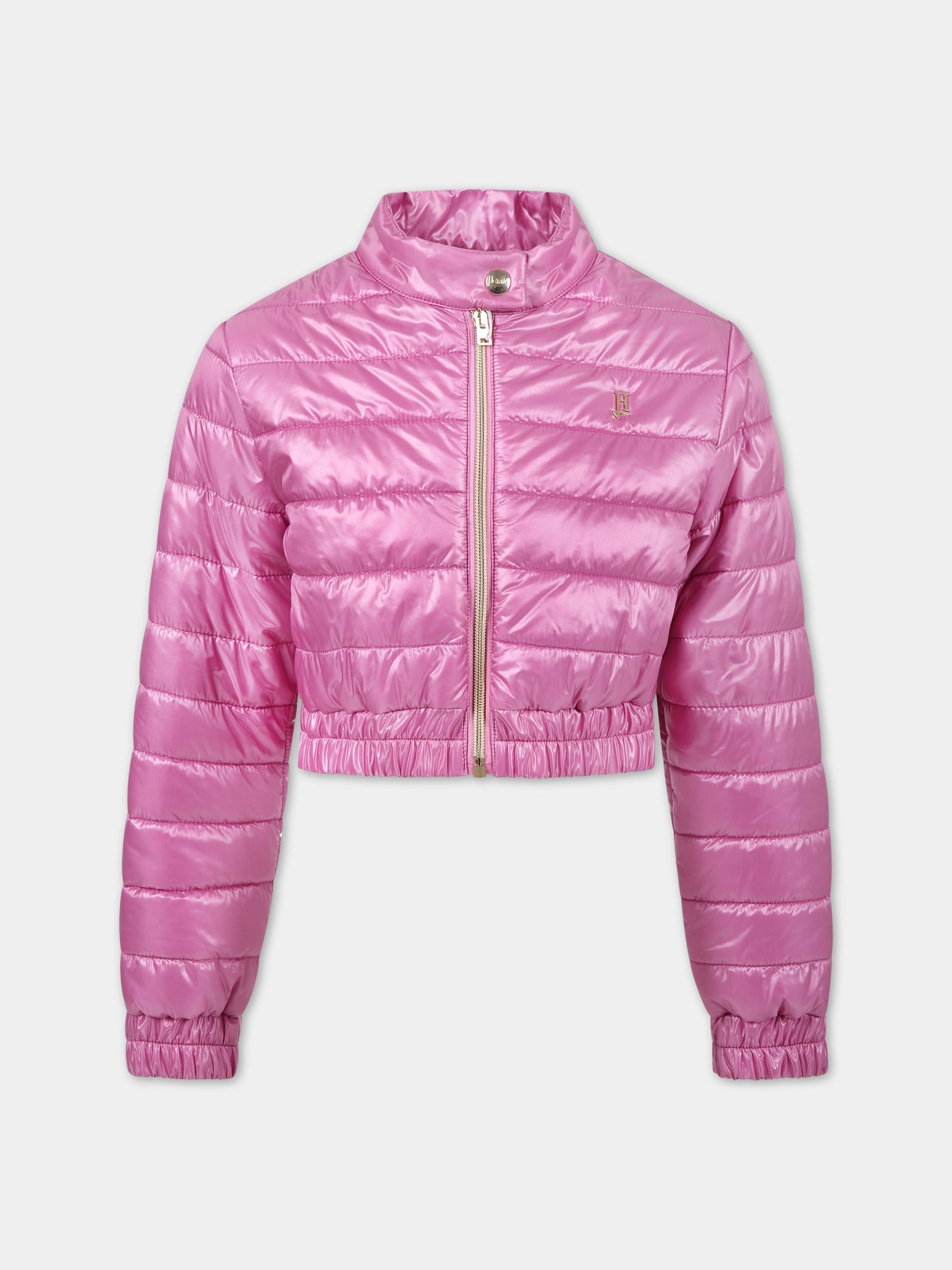Piumino rosa per bambina con logo,Herno Kids,GI000069G 12017 4110