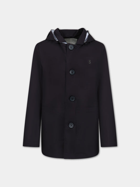 Cappotto blu per bambino con logo,Herno Kids,GC000029B 13218 9200