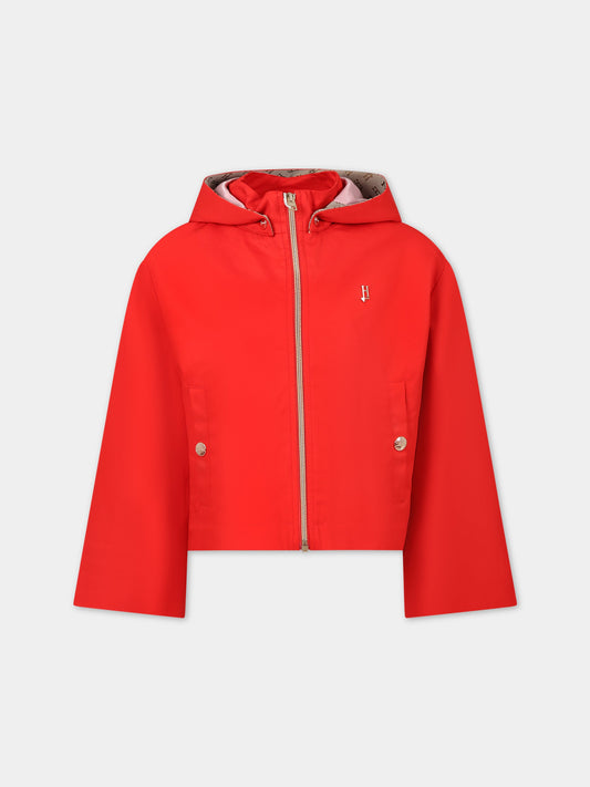 Giubbotto rosso per bambina con logo,Herno Kids,GI000061G 13218 6030