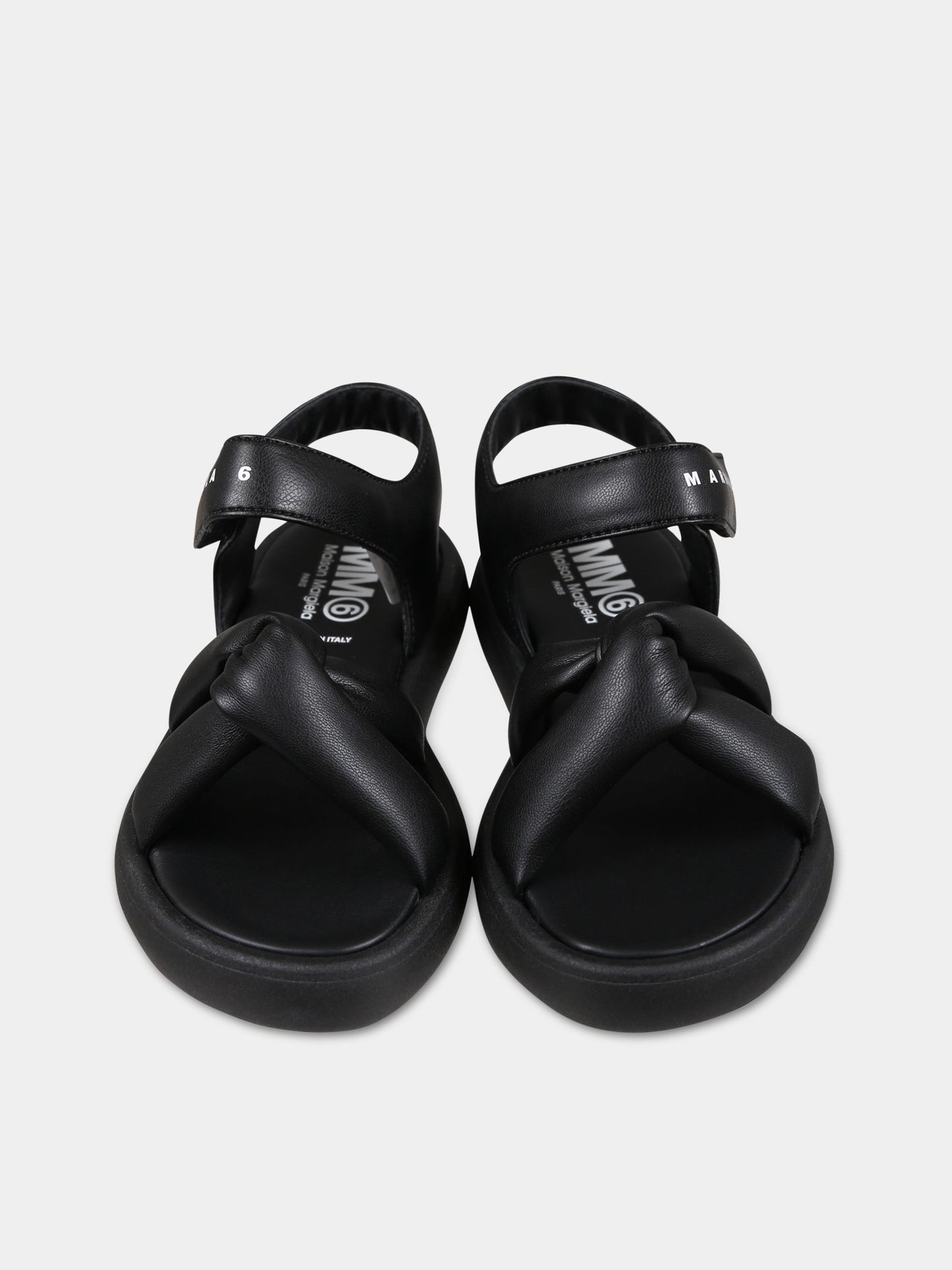 Sandali neri per bambina con logo,Mm6 Maison Margiela,73381 1