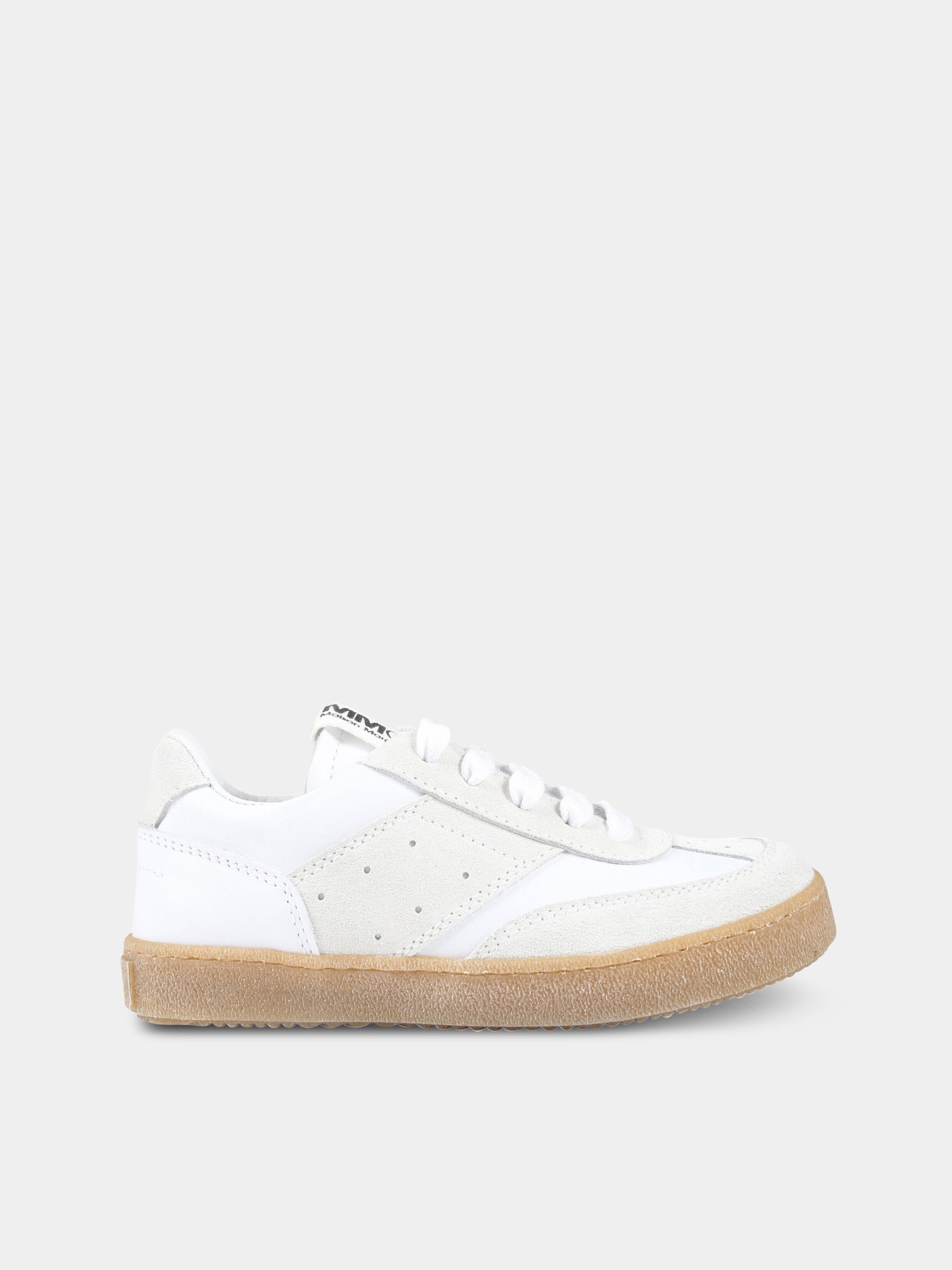 Sneakers bianche per bambini con logo,Mm6 Maison Margiela,73413 1