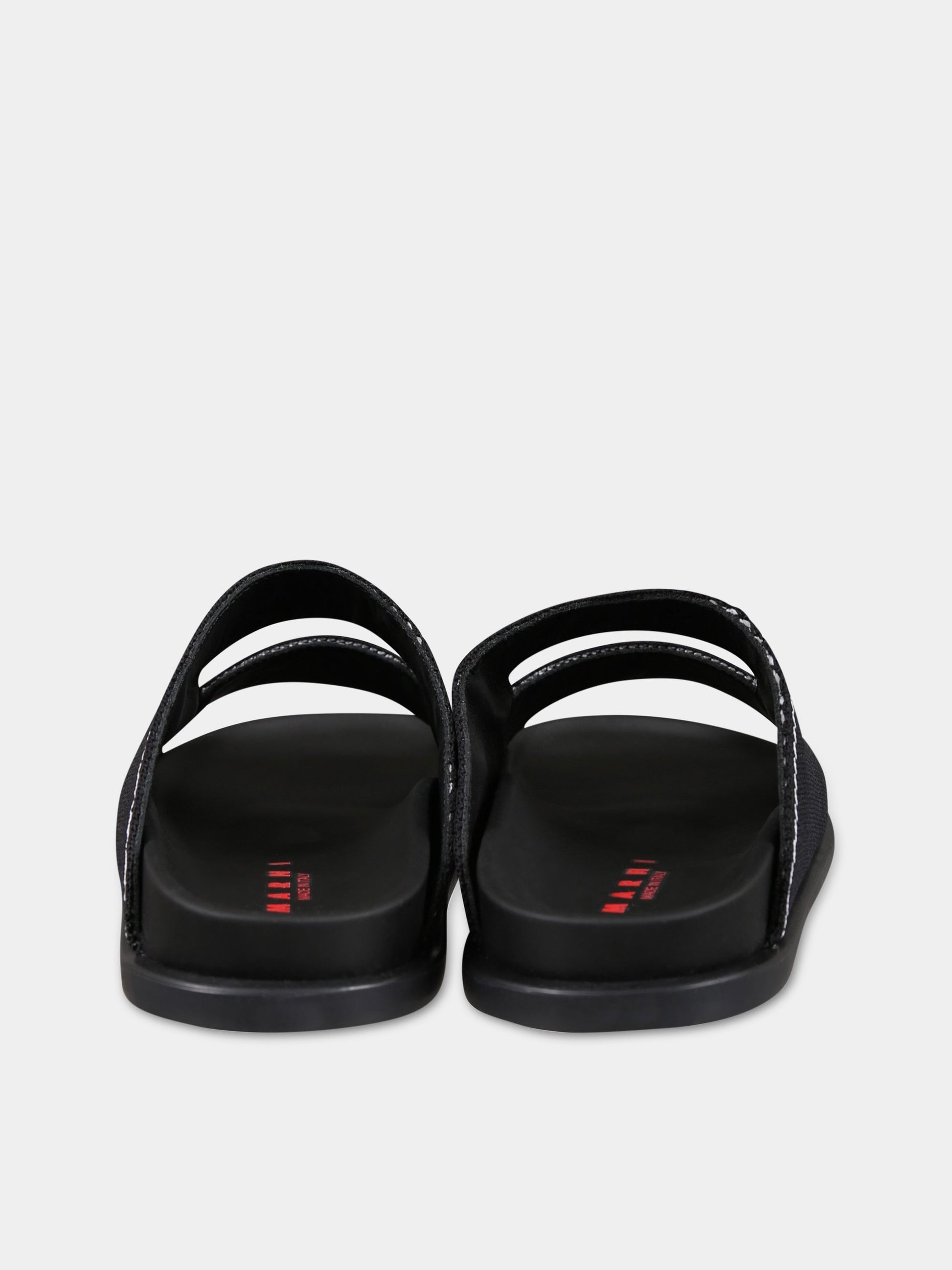 Sandalo nero per bambina con fascia ad intarsio,Marni Kids,73472 4