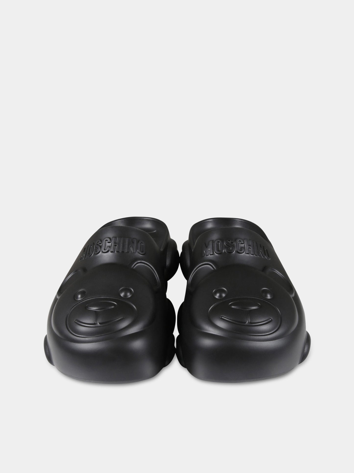Sandali neri per bambini con logo e Teddy Bear,Moschino Kids,74496 1